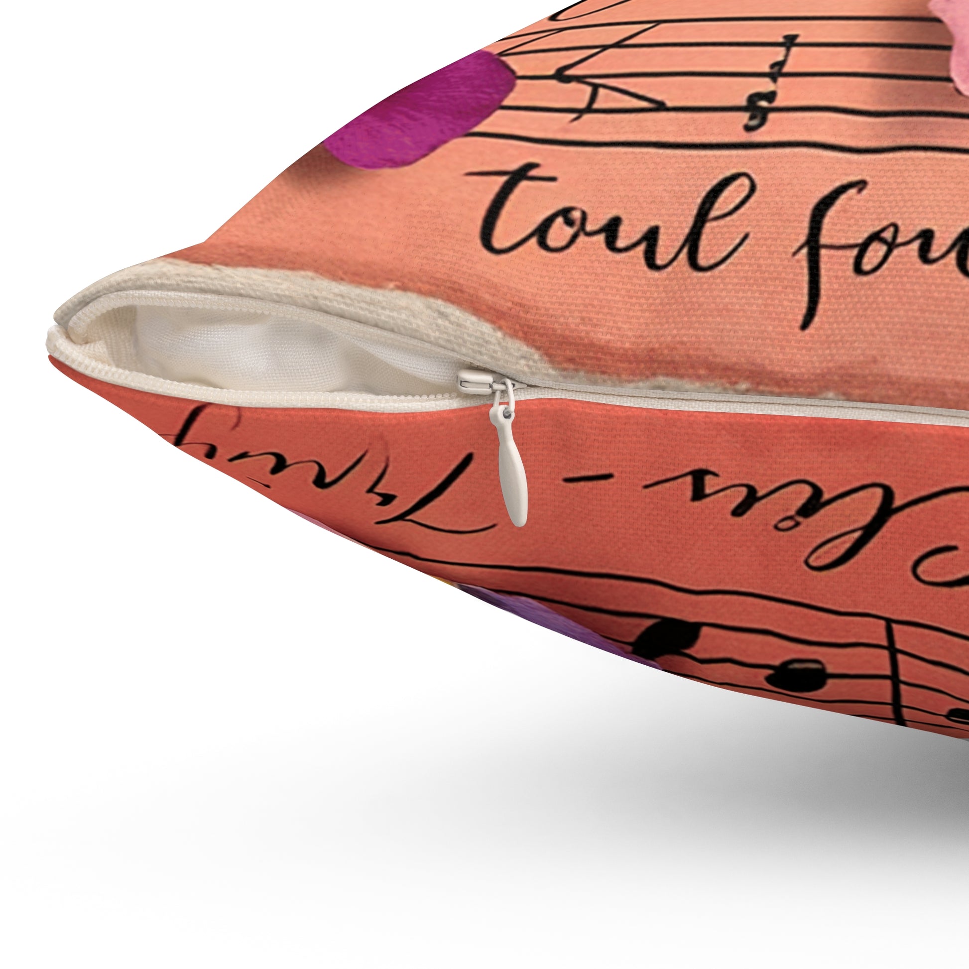 Torn Type Beat Sheet Music Multi-Color Spun Polyester Square Pillow, Artsulli - Art is Long, Life is Short, Home Decor, , , , , , , 