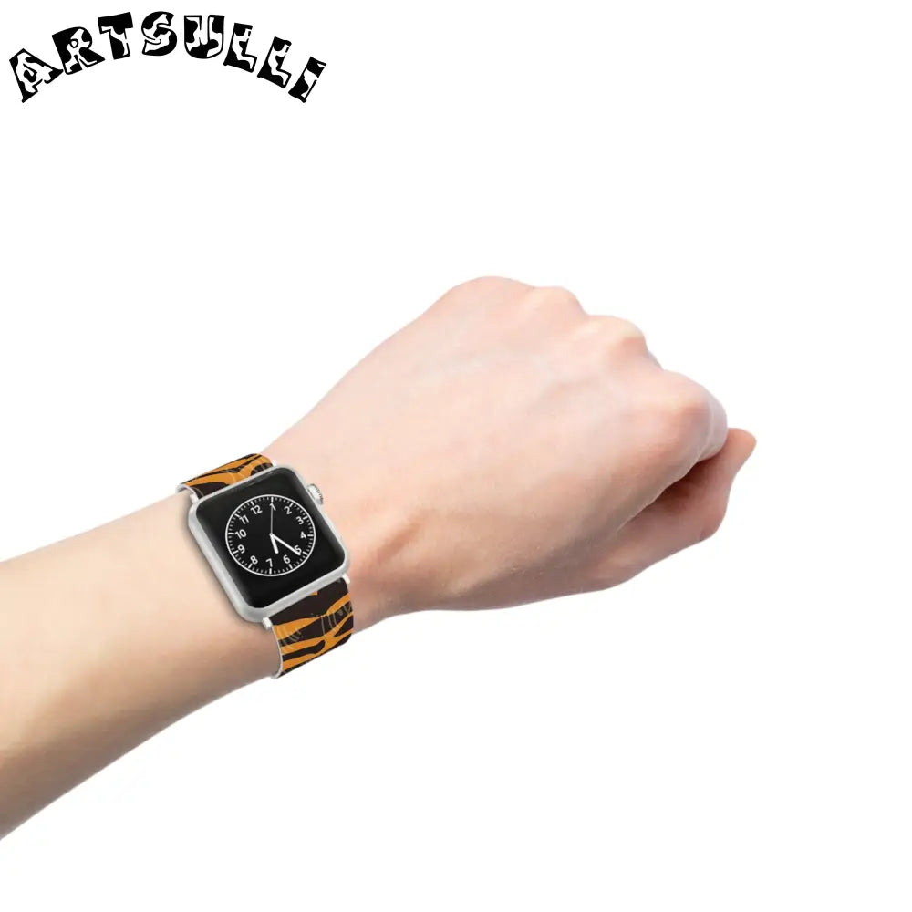 JAKKOUTTHEBXX Tiger Scratches Orange & Black Watch Band for Apple