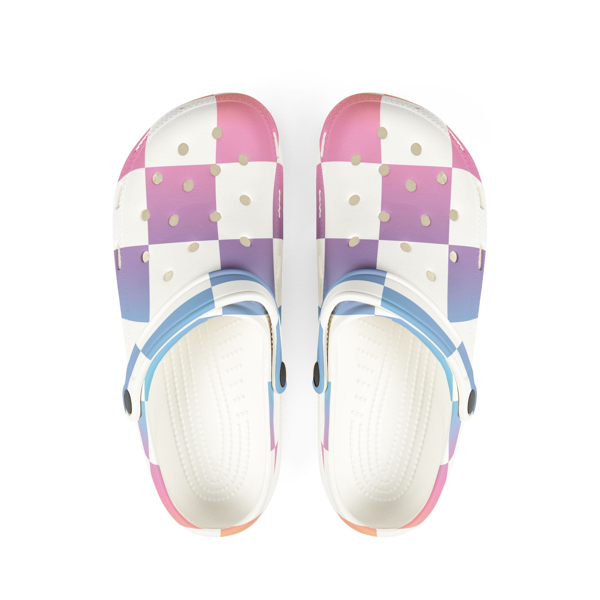 Vaporwave Check EVA Foam Rubber Shoes (AOP), Artsulli - Art is Long, Life is Short, Shoes, Size, US 6 (Women's), Color, White, , , 27972278507955146168