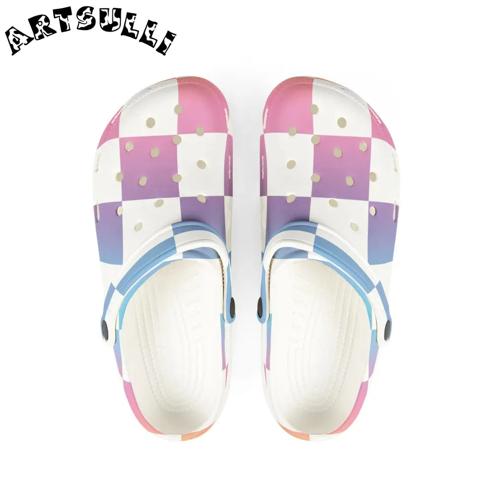 JAKKOUTTHEBXX Vaporwave Check EVA Foam Rubber Shoes (AOP)