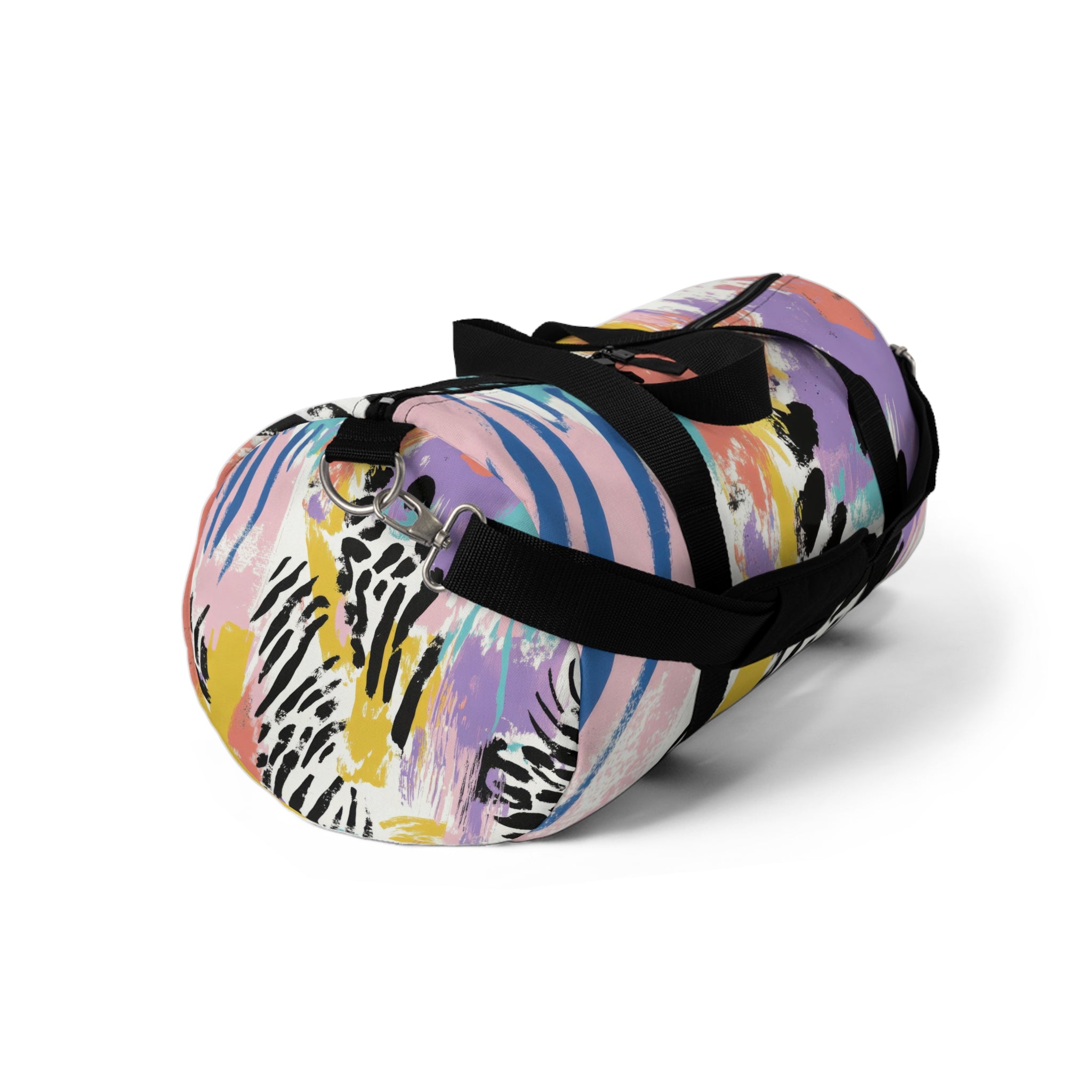 Wild Zebra Stripes x Paint Brush Strokes Multi-Color II Duffel Bag, Artsulli - Art is Long, Life is Short, Bags, , , , , , , 