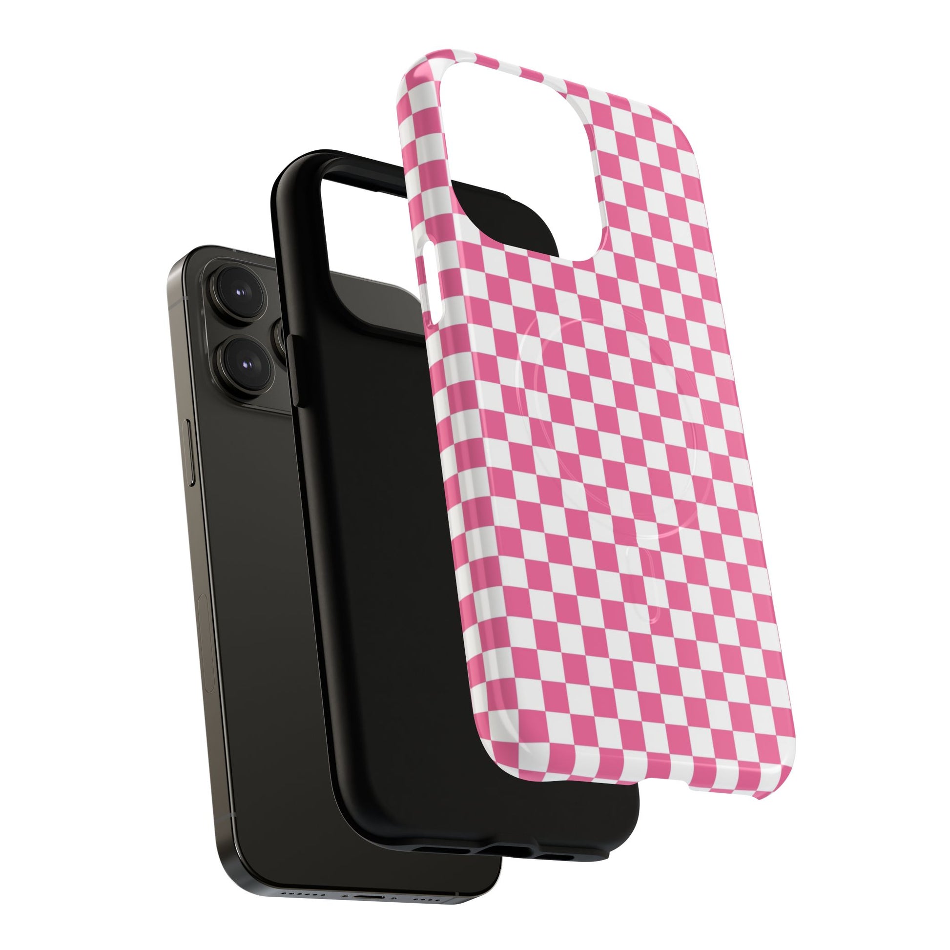 Yuyushiki Pink Check Tough Magnetic Cases, Artsulli - Art is Long, Life is Short, Phone Case, , , , , , , 
