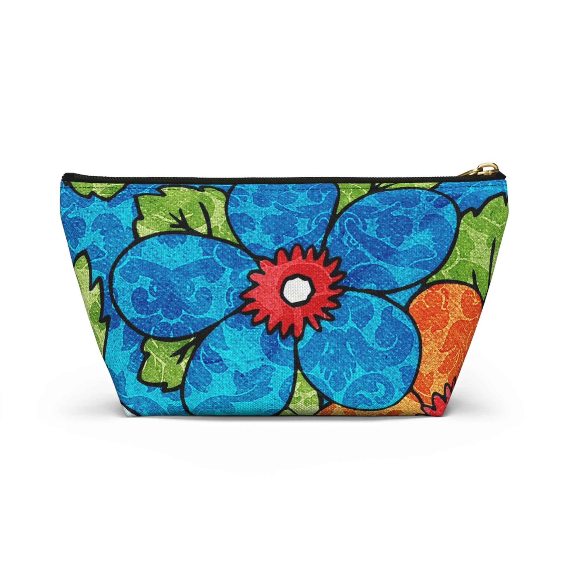Blue Orange Groovy Accessory Pouch w T-bottom, Artsulli - Art is Long, Life is Short, Bags, , , , , , , 