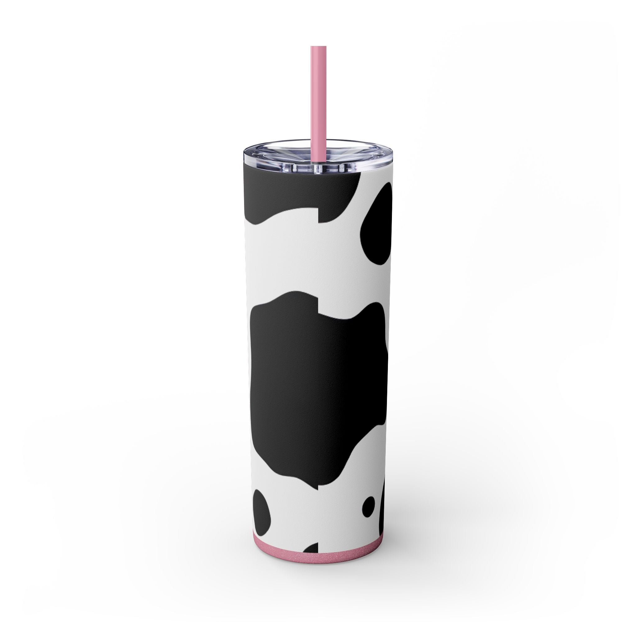 Cow Print Focus Skinny Tumbler with Straw, 20oz, Artsulli - Art is Long, Life is Short, Mug, , , , , , , 