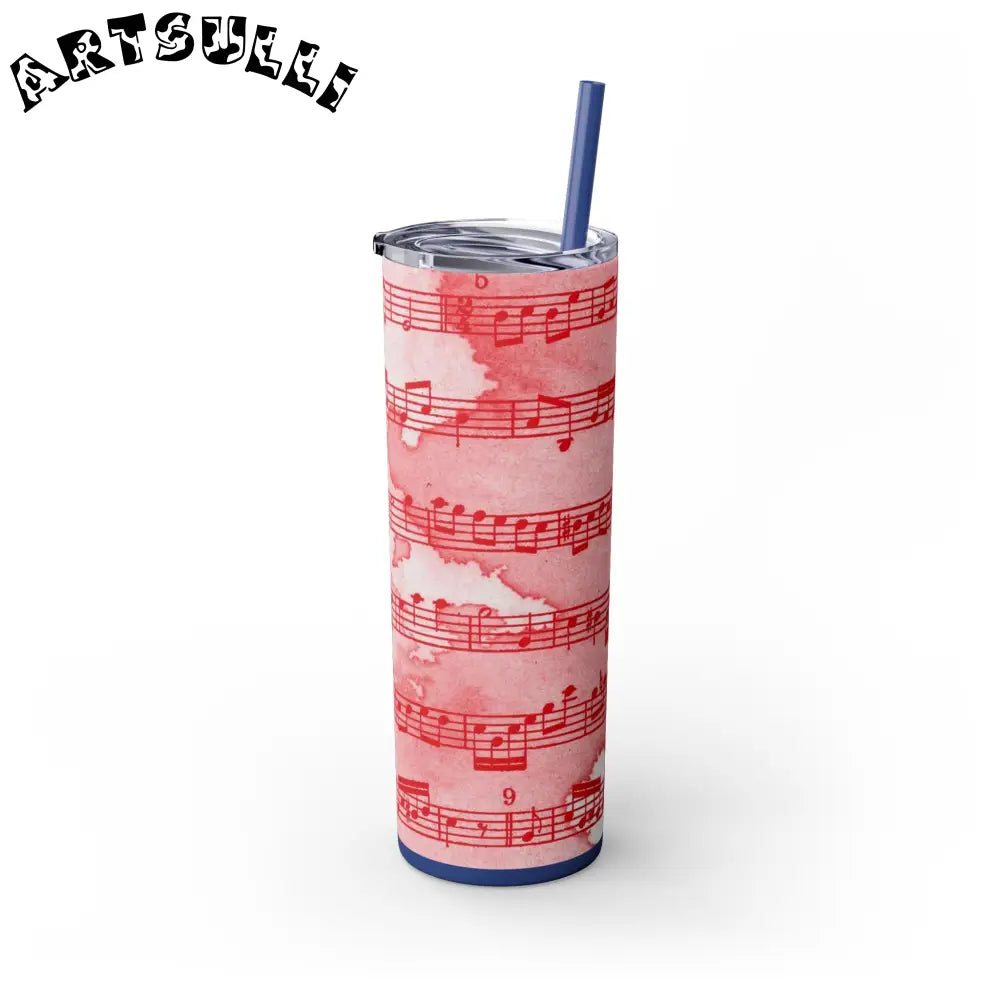 JAKKOUTTHEBXX Pink Musical Note Maars Skinny Tumbler 2025