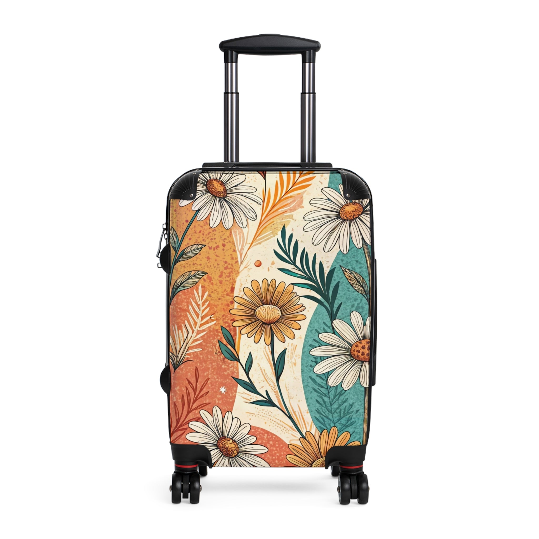 Retro Daisy Dream Suitcase, Artsulli - Art is Long, Life is Short, Bags, Size, Small, Color, Black, , , 15786972702369375221