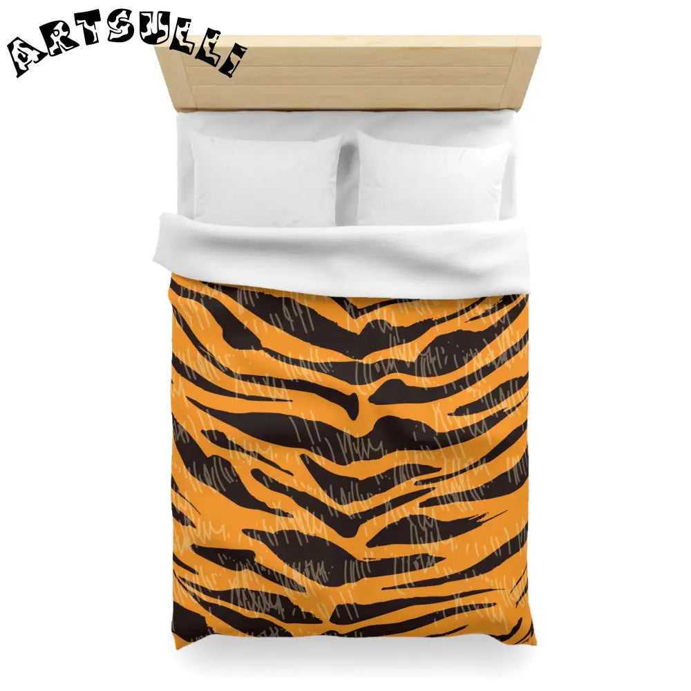 JAKKOUTTHEBXX Tiger Scratches Orange & Black Microfiber Duvet Cover