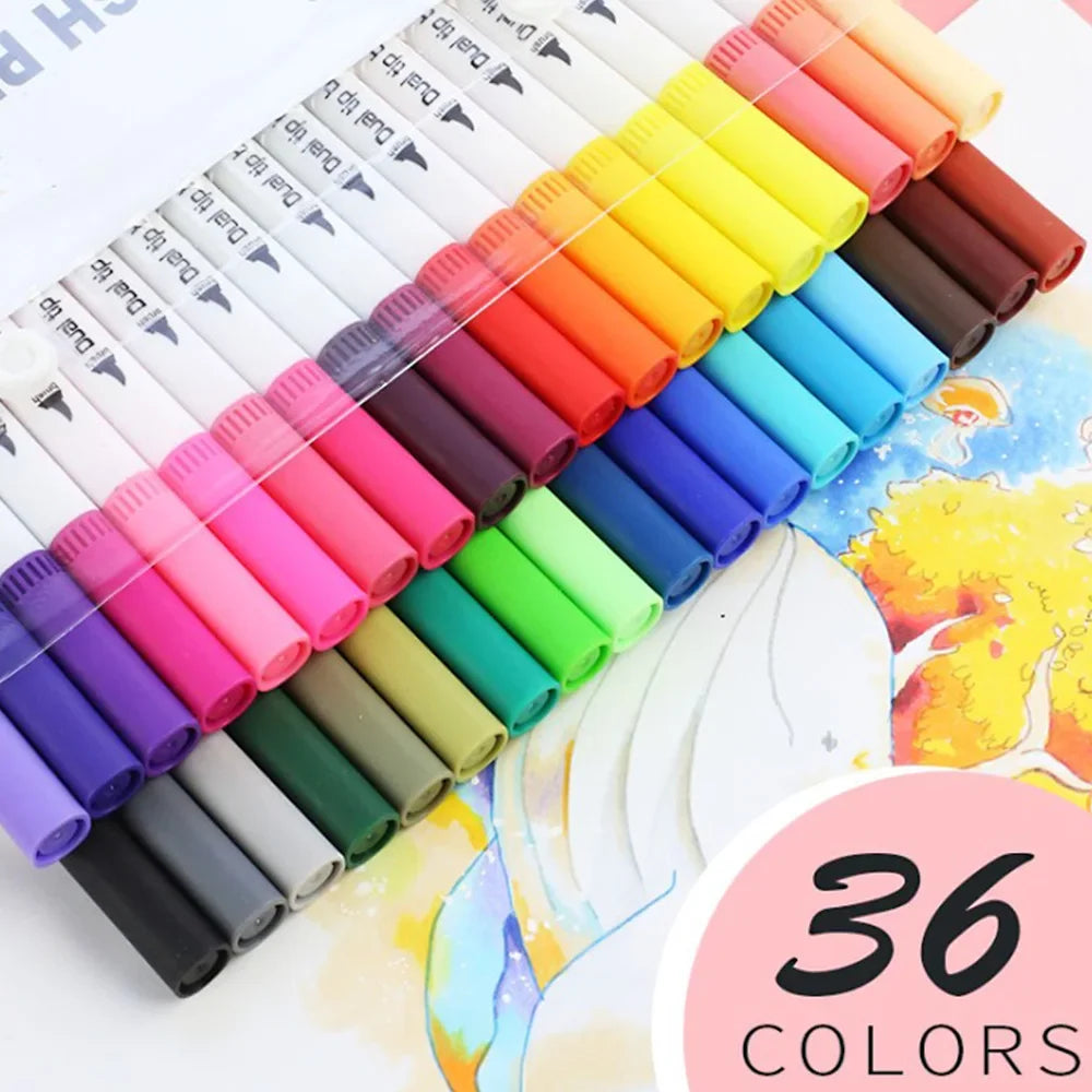 Buy The Best By Artsulli - Art is Long Life Short - 12-120 Colors Double Sided Marker Pens Set Water Based Washable Ink School Drawing