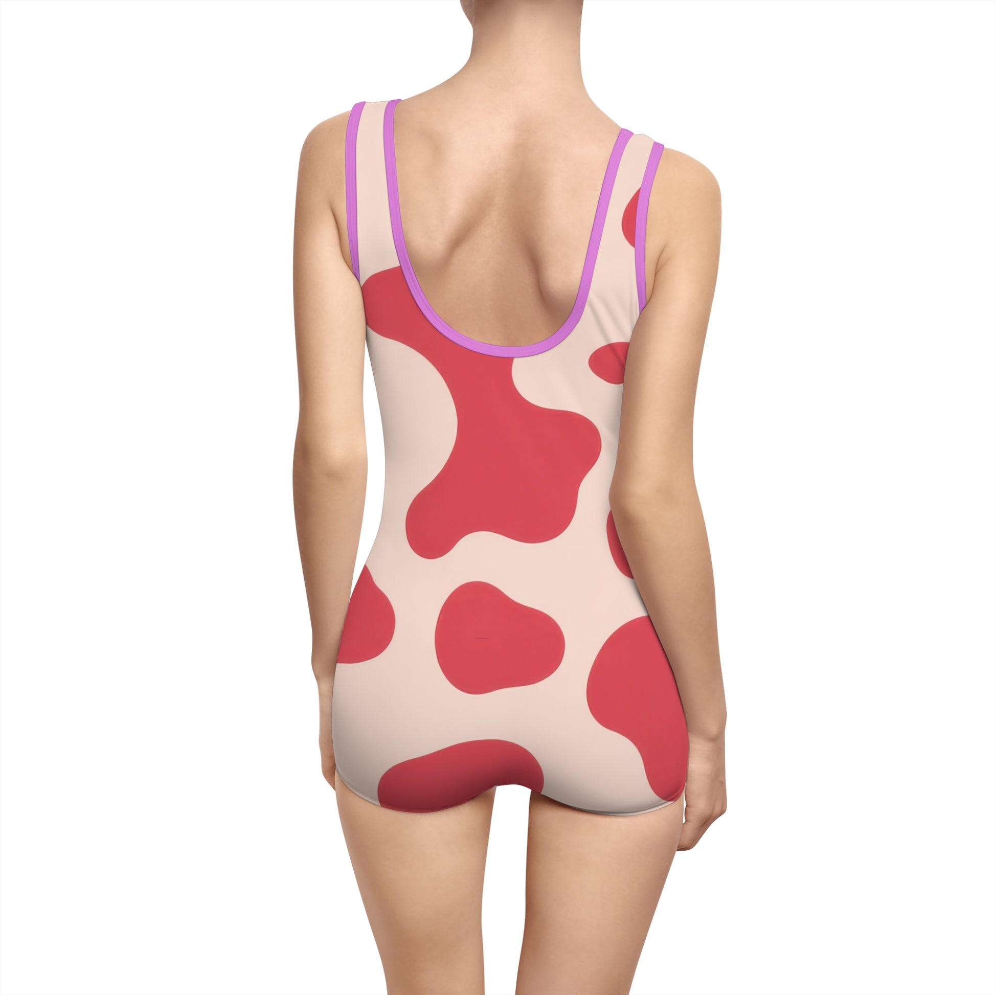 Red Jungle Cow Women's Vintage Swimsuit (AOP), Artsulli - Art is Long, Life is Short, All Over Prints, , , , , , , 