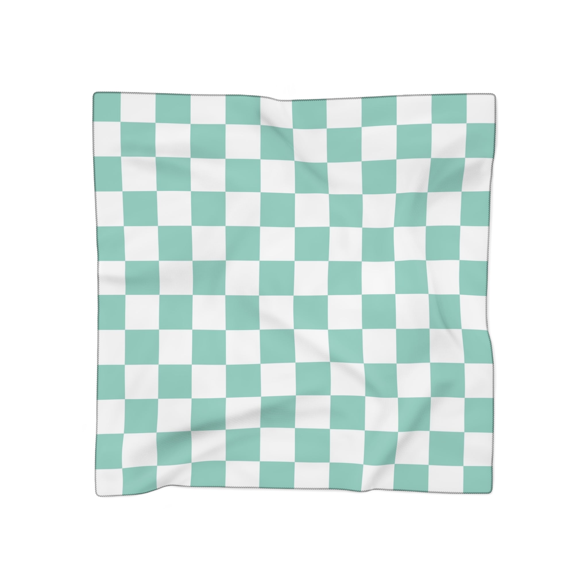Checkerboard Light Green Poly Scarf, Artsulli - Art is Long, Life is Short, Accessories, Color, Poly chiffon, Size, 25" × 25", , , 24293648709766747294