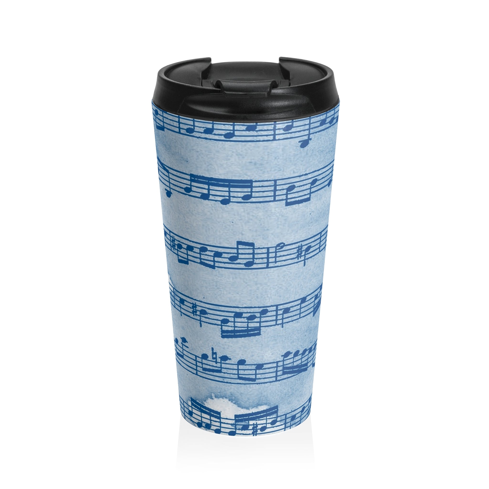 Drip Spill Type Beat Sheet Music Blue Stainless Steel Travel Mug, Artsulli - Art is Long, Life is Short, Mug, Size, 15oz, , , , , 26238714180629502789