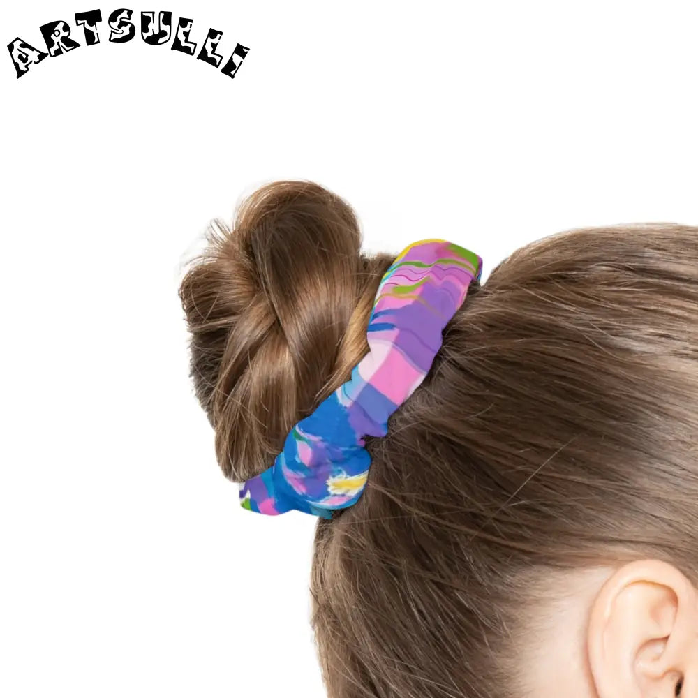 JAKKOUTTHEBXX Plaid Garden Pink and Purple Scrunchie JAKKOUTTHEBXX