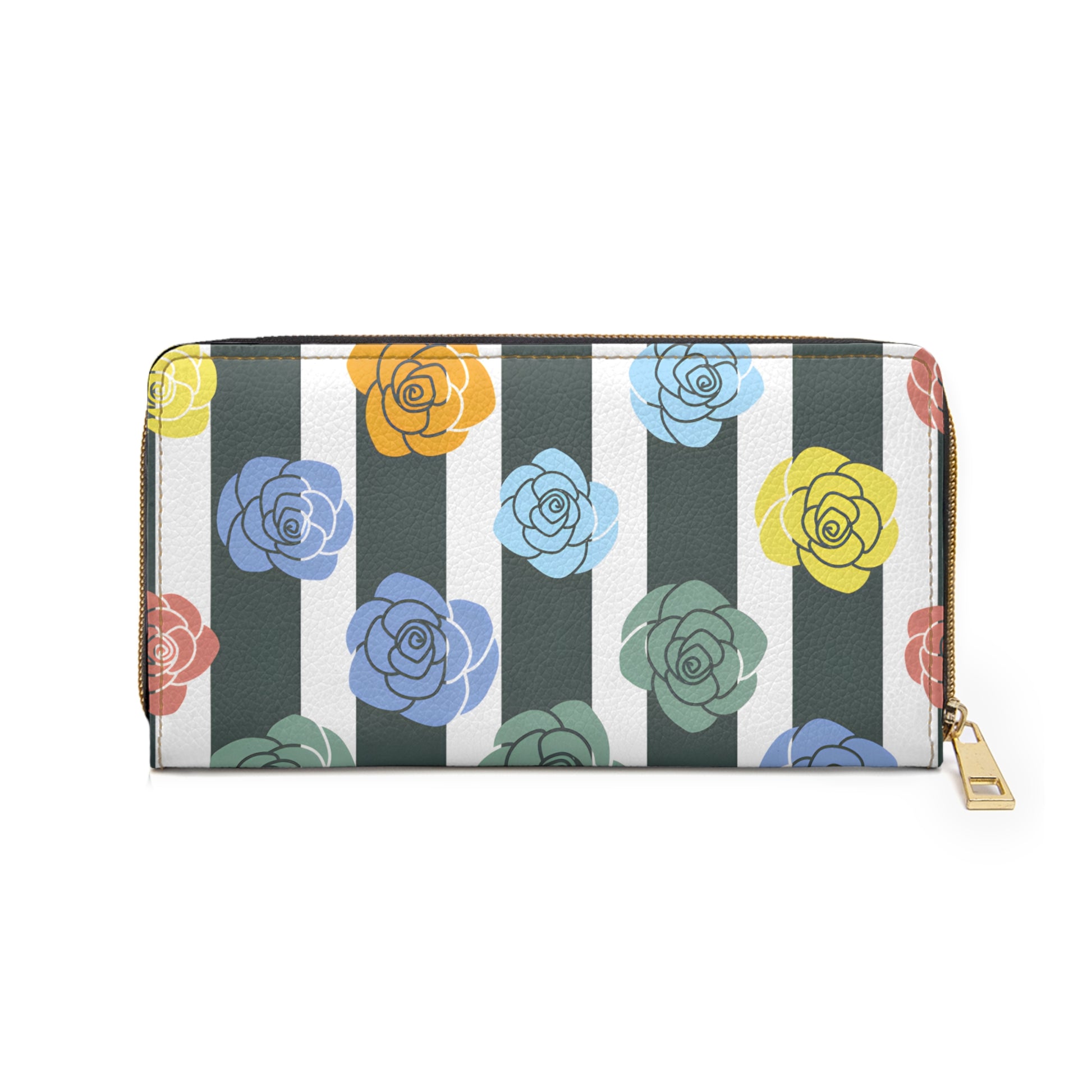 Stripes x Roses II Black and White Zipper Wallet, Artsulli - Art is Long, Life is Short, Accessories, , , , , , , 