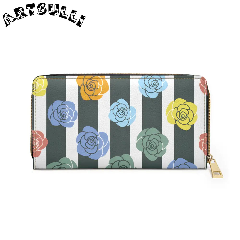 JAKKOUTTHEBXX Stripes x Roses II Black and White Zipper Wallet