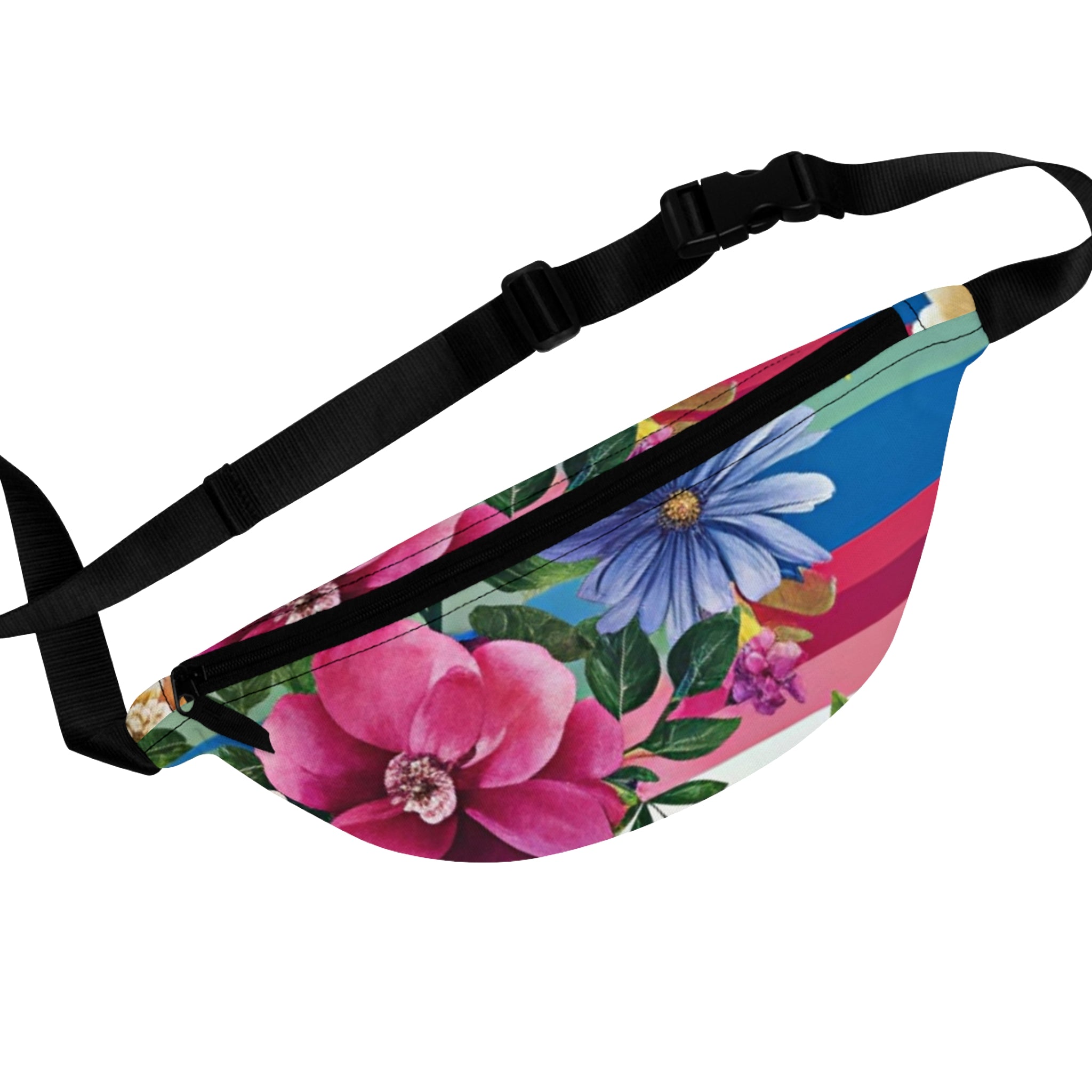 Floral Stripe 4K Fanny Pack, Artsulli - Art is Long, Life is Short, Bags, Size, One size, , , , , 12210848688271712888