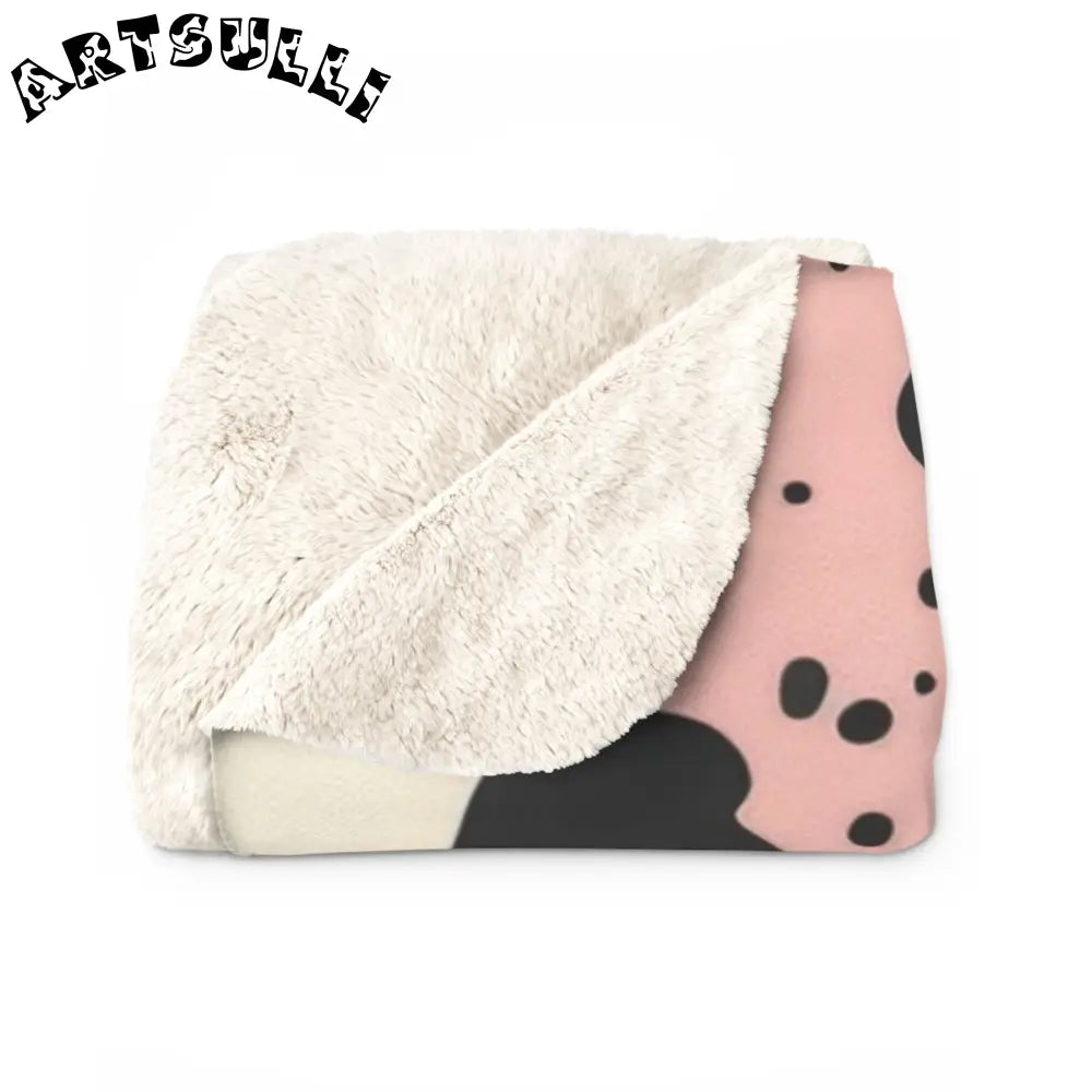 JAKKOUTTHEBXX Pink Cow Print Cozy Fleece Blanket 2025