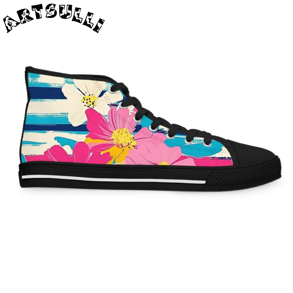 JAKKOUTTHEBXX Dayglo Floral Stripes II Multi-Color Women’s High Top