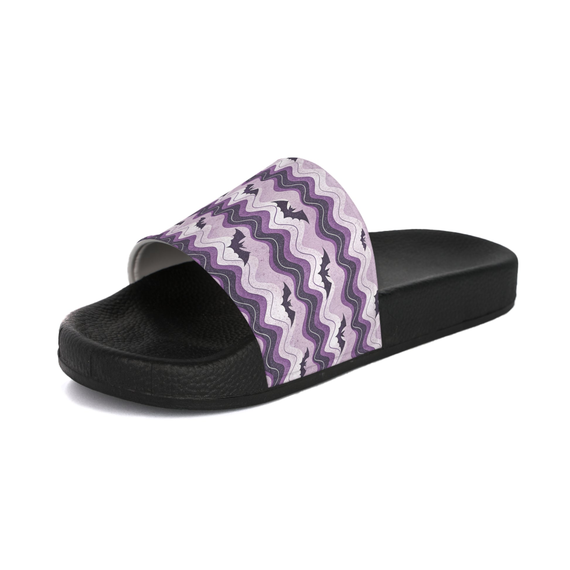 Bat Wave Men's Slide Sandals, Artsulli - Art is Long, Life is Short, Shoes, , , , , , , 