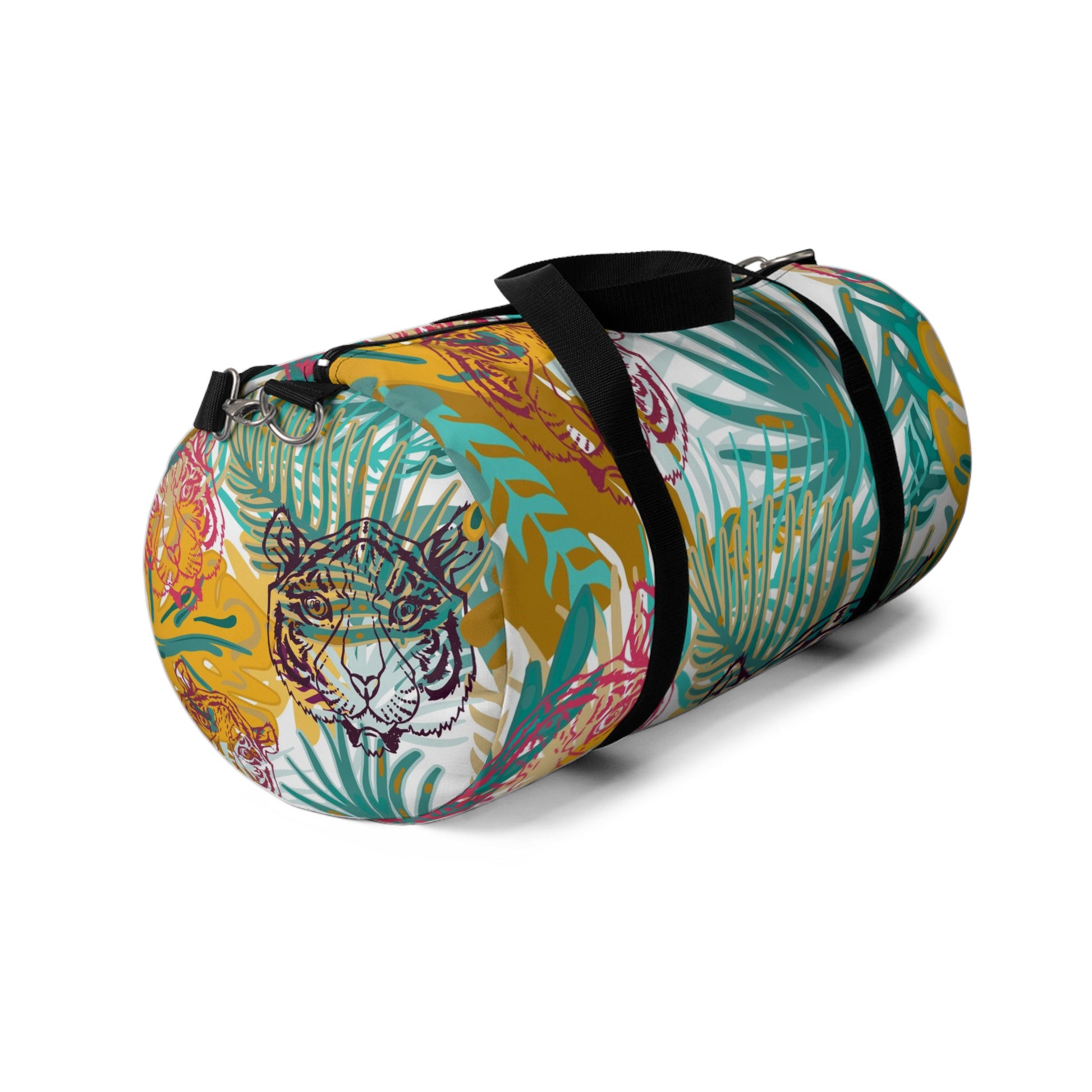 Tropical Jungle Tigers Brown and Green Duffel Bag, Artsulli - Art is Long, Life is Short, Bags, , , , , , , 
