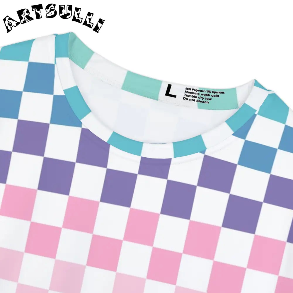 JAKKOUTTHEBXX Vaporwave Rainbow Checkerboard Multi-Color Women’s