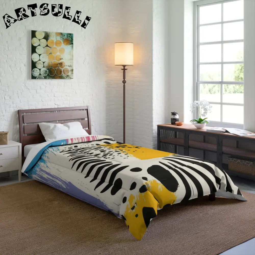 JAKKOUTTHEBXX Rae Zebra Rhapsody Comforter JAKKOUTTHEBXX Artsulli
