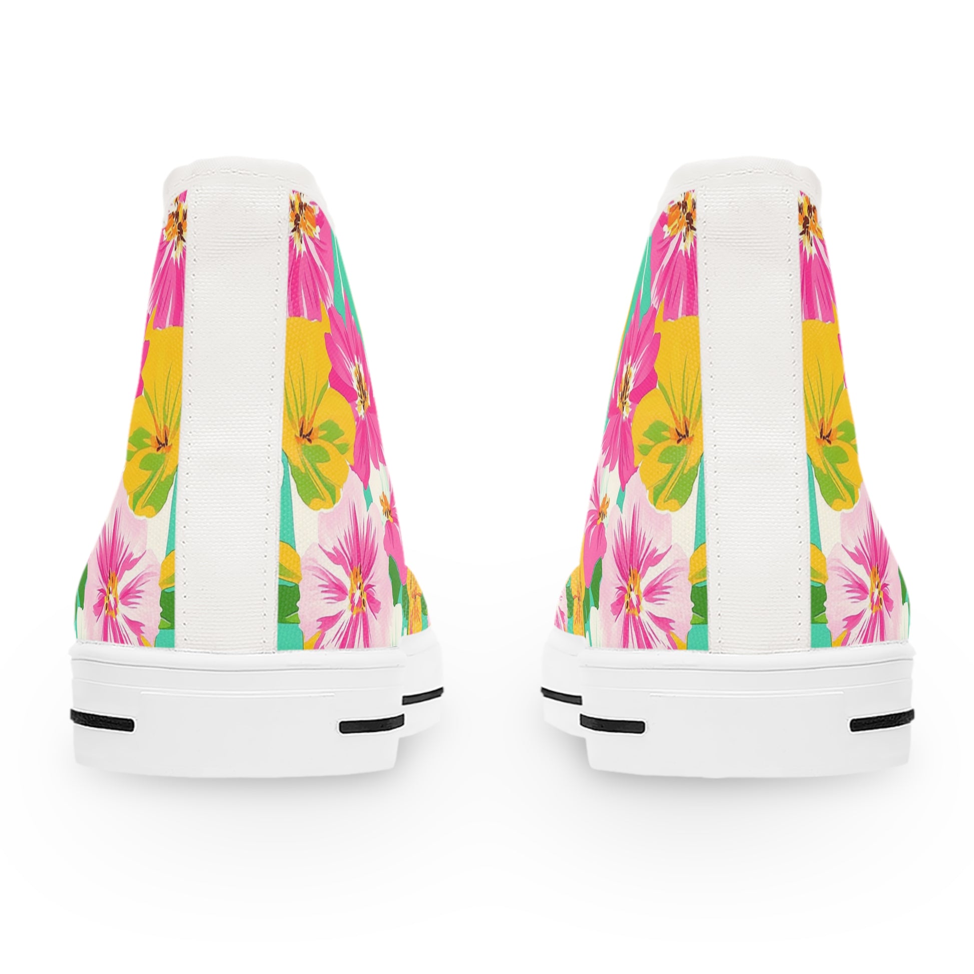 Pastel x Floral x Stripes Multi-Color Women's High Top Sneakers, Artsulli - Art is Long, Life is Short, Shoes, , , , , , , 