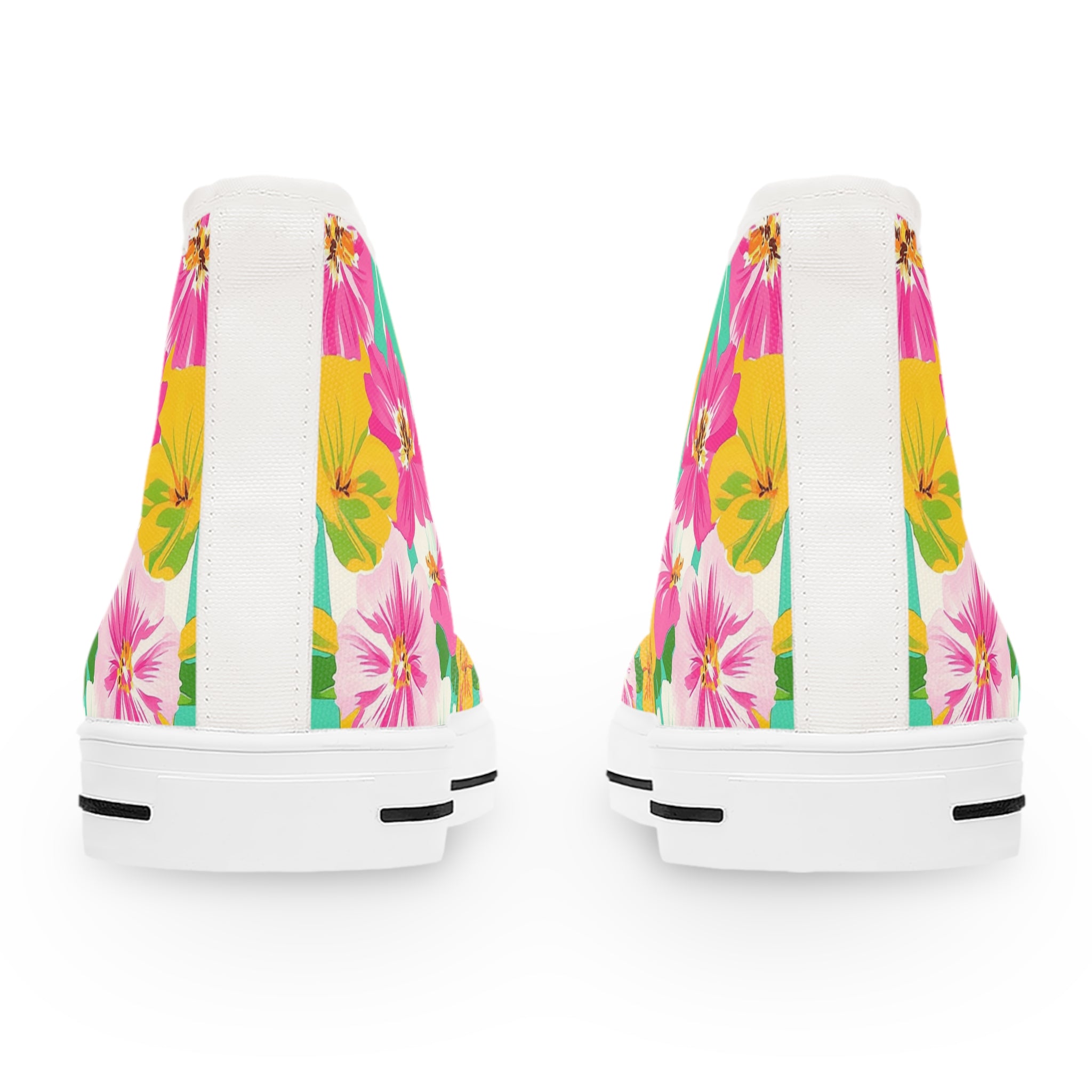 Pastel x Floral x Stripes Multi-Color Women's High Top Sneakers, Artsulli - Art is Long, Life is Short, Shoes, , , , , , , 