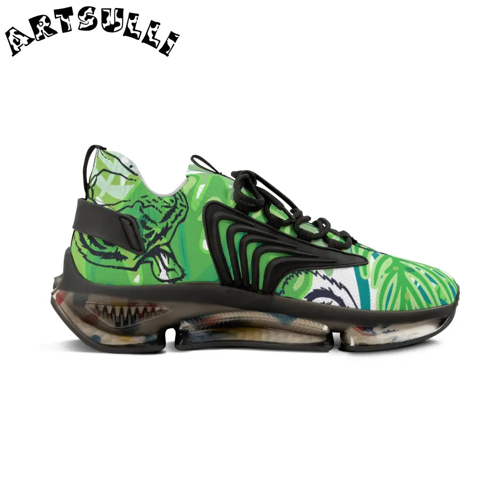 JAKKOUTTHEBXX Tropical Jungle Tigers Lime Green Men’s Mesh Sneakers