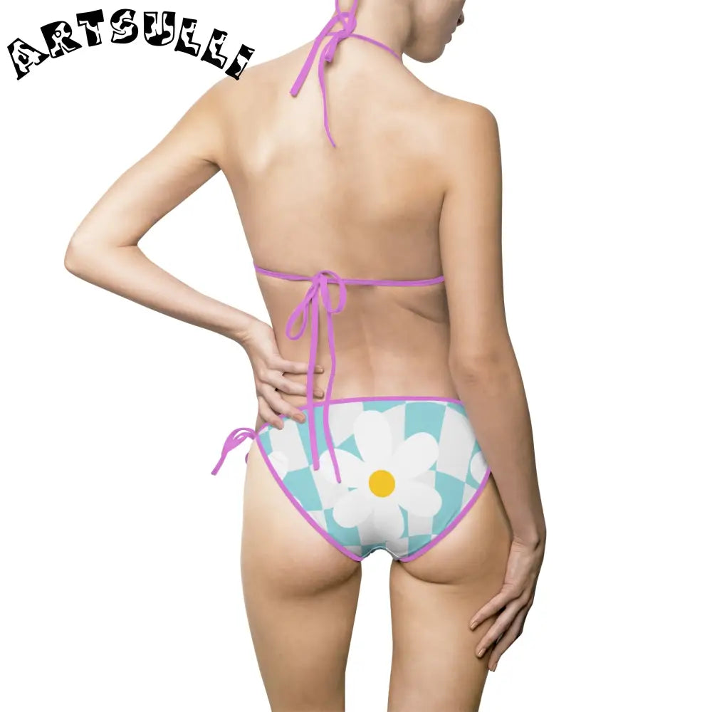 JAKKOUTTHEBXX Trippy Check Garden Women’s Bikini Swimsuit (AOP)