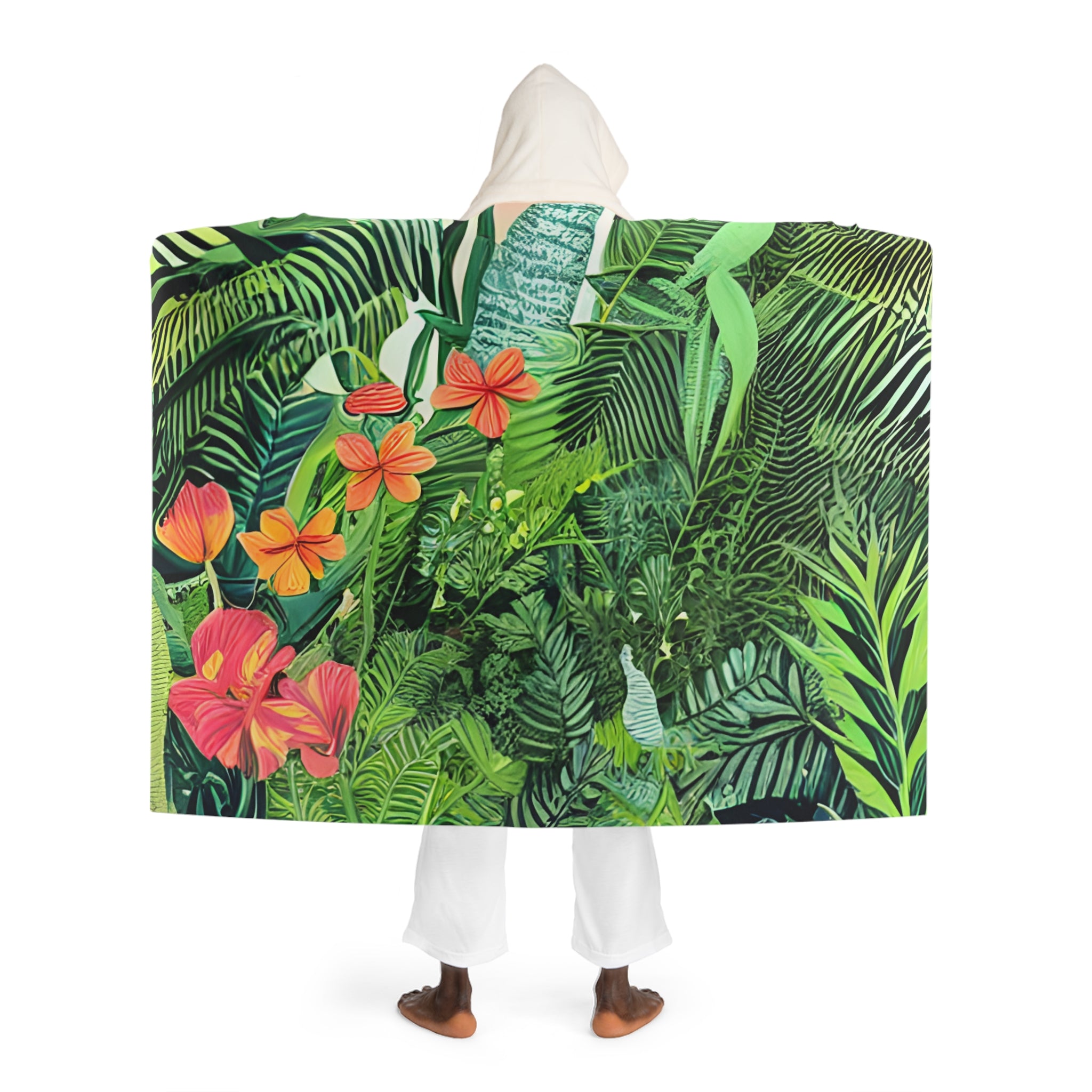 Jungle Zebra Art Hooded Sherpa Fleece Blanket, Artsulli - Art is Long, Life is Short, All Over Prints, , , , , , , 