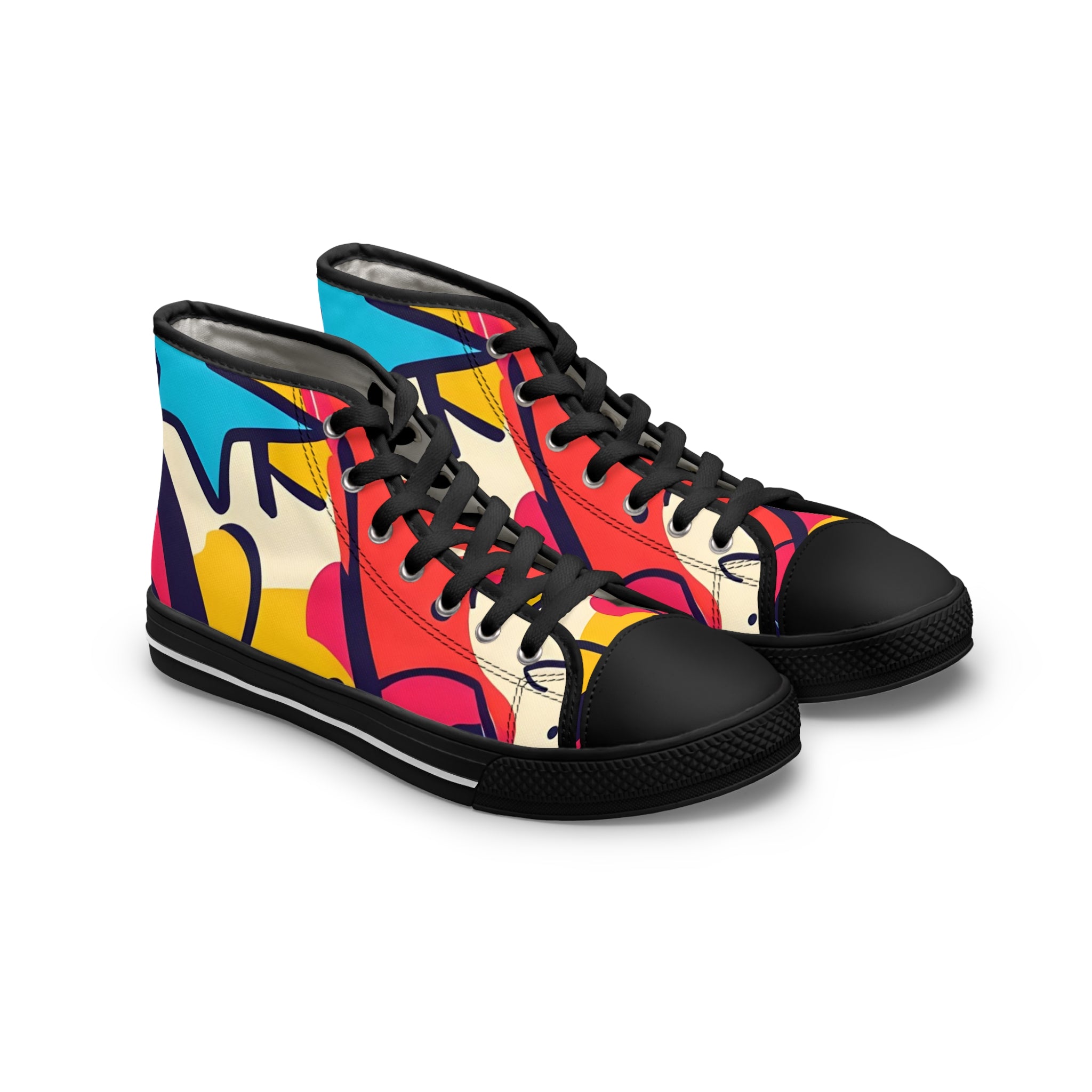 Comic x Pop Art Women's High Top Sneakers, Artsulli - Art is Long, Life is Short, Shoes, Size, US 5.5, Color, Black sole, , , 10578832551737372196