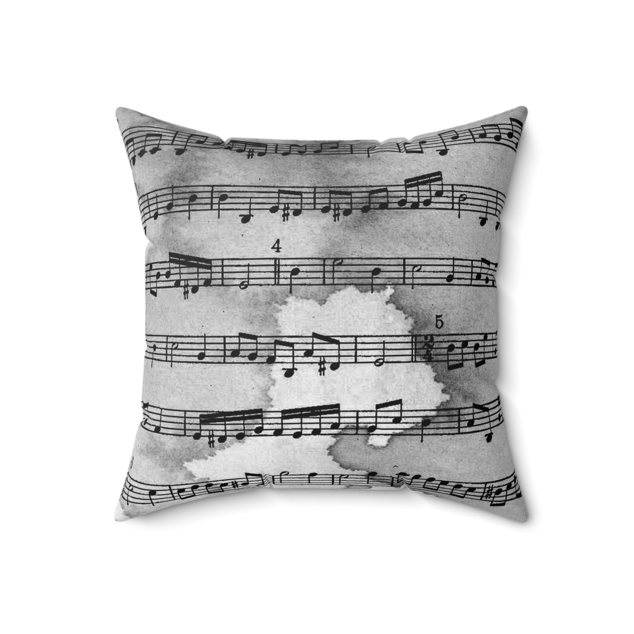 Drip Spill Type Beat Sheet Music Black Spun Polyester Square Pillow, Artsulli - Art is Long, Life is Short, Home Decor, Size, 18" × 18", , , , , 87002898336433982314