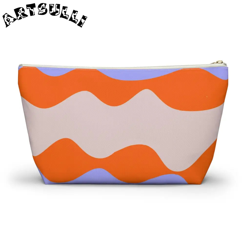 JAKKOUTTHEBXX Waves Red and Blue Accessory Pouch w T-bottom