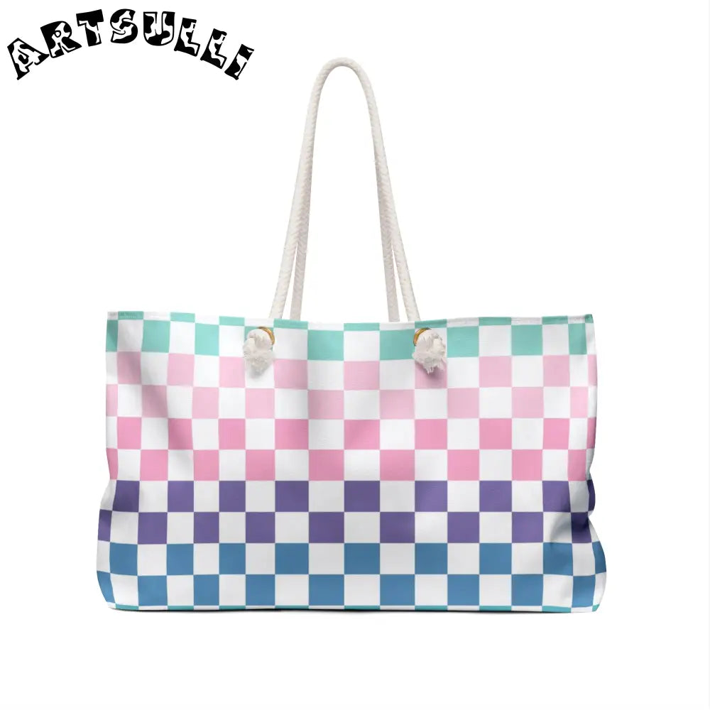 JAKKOUTTHEBXX Vaporwave Rainbow Checkerboard Multi-Color Weekender