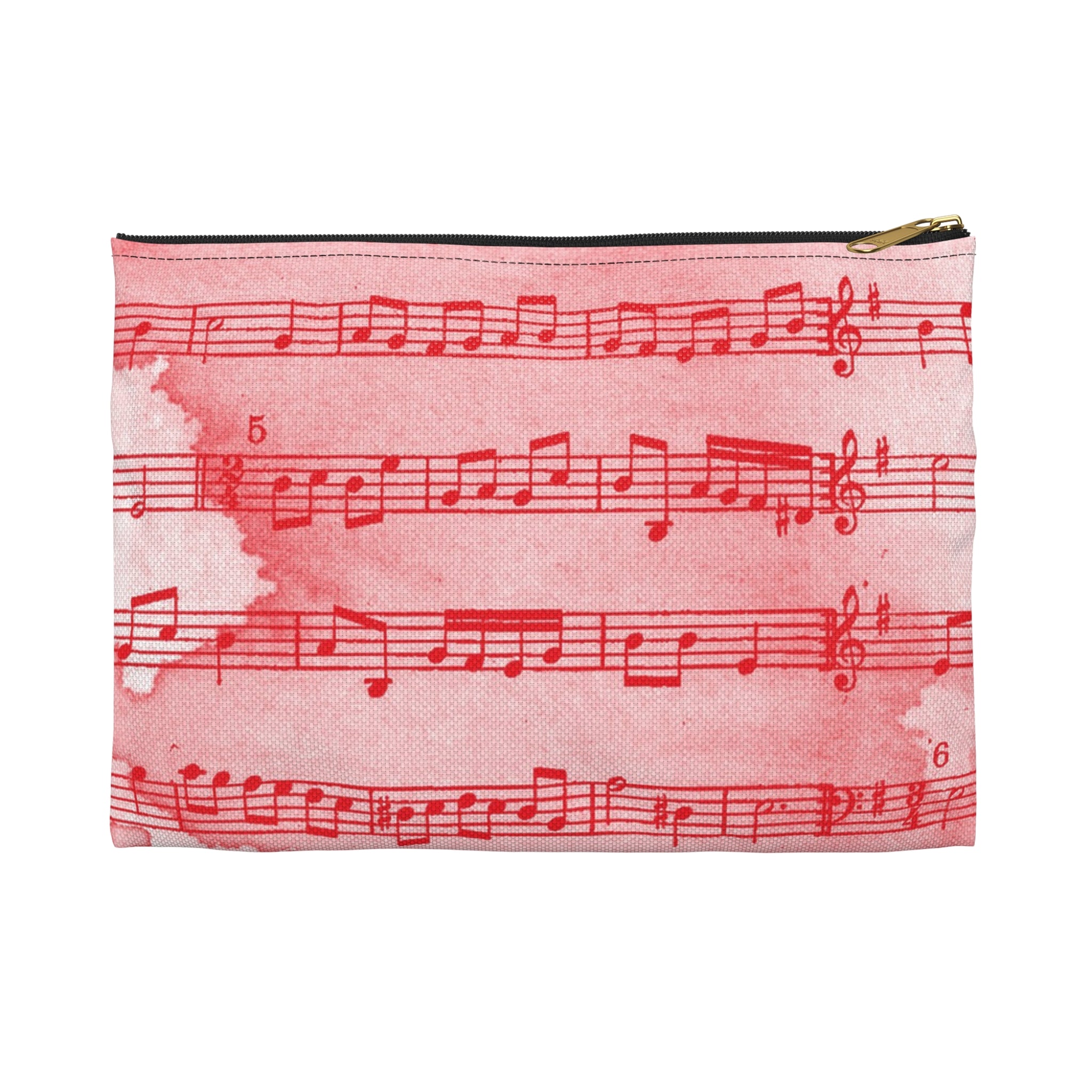 Drip Spill Type Beat Sheet Music Red Accessory Pouch, Artsulli - Art is Long, Life is Short, Bags, Size, Small, Color, Black zipper, , , 24737261191295834280