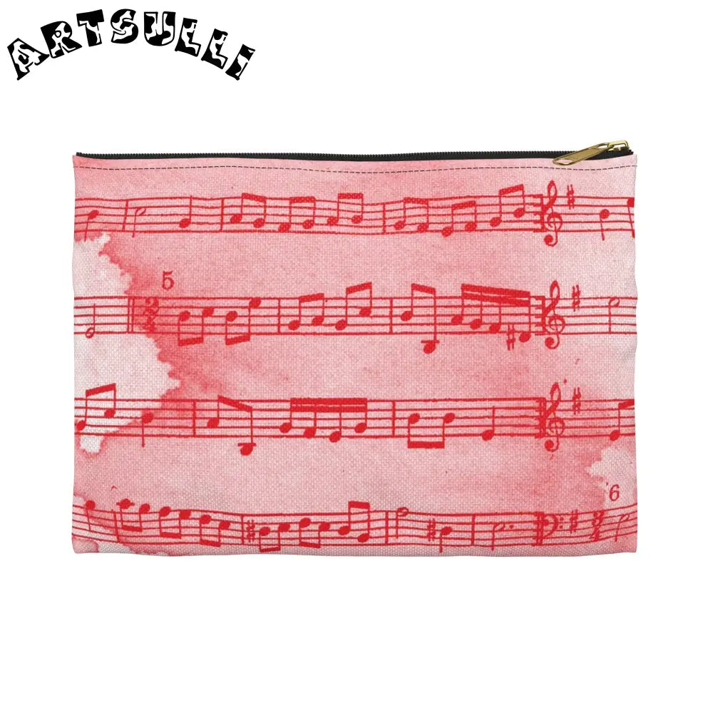JAKKOUTTHEBXX Red Musical Note Zippered Pouch 2025