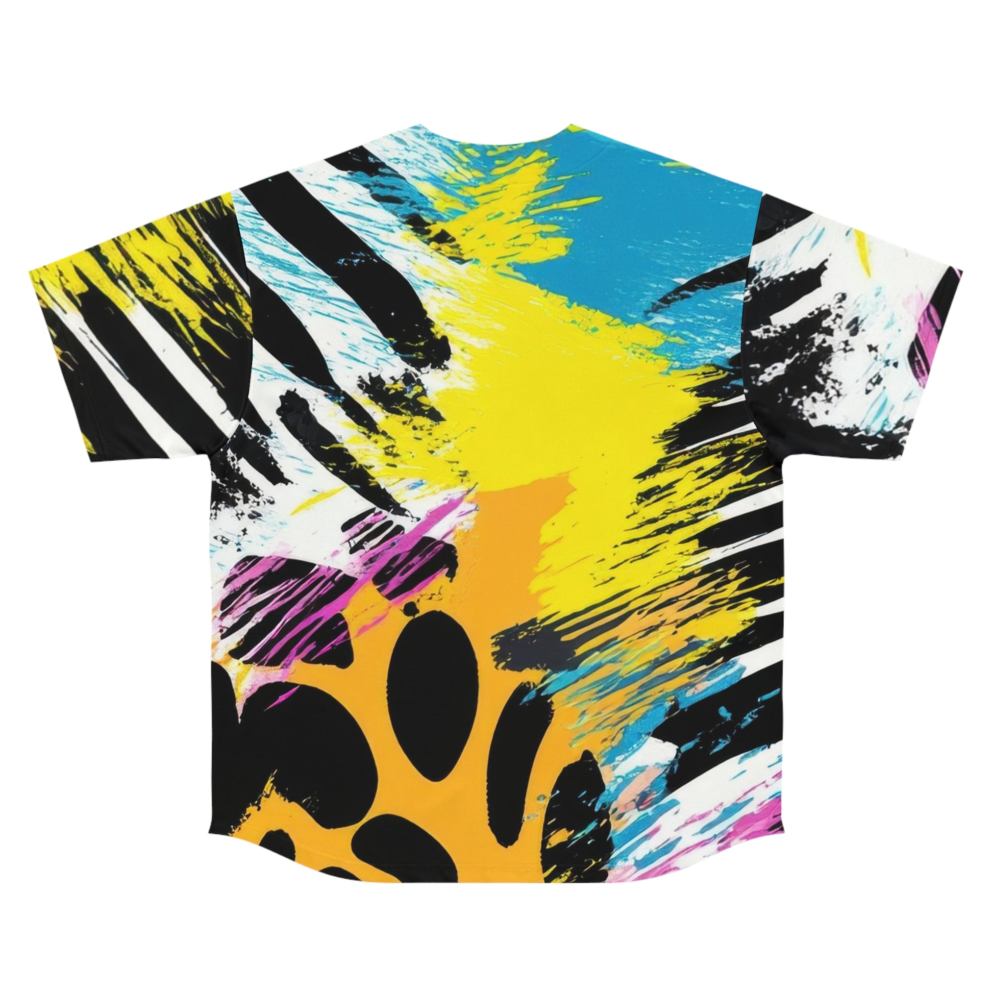 Zebra Stripes x Leopard Print x Paint Splatter Multi-Color Men's Baseball Jersey (AOP), Artsulli - Art is Long, Life is Short, All Over Prints, , , , , , , 