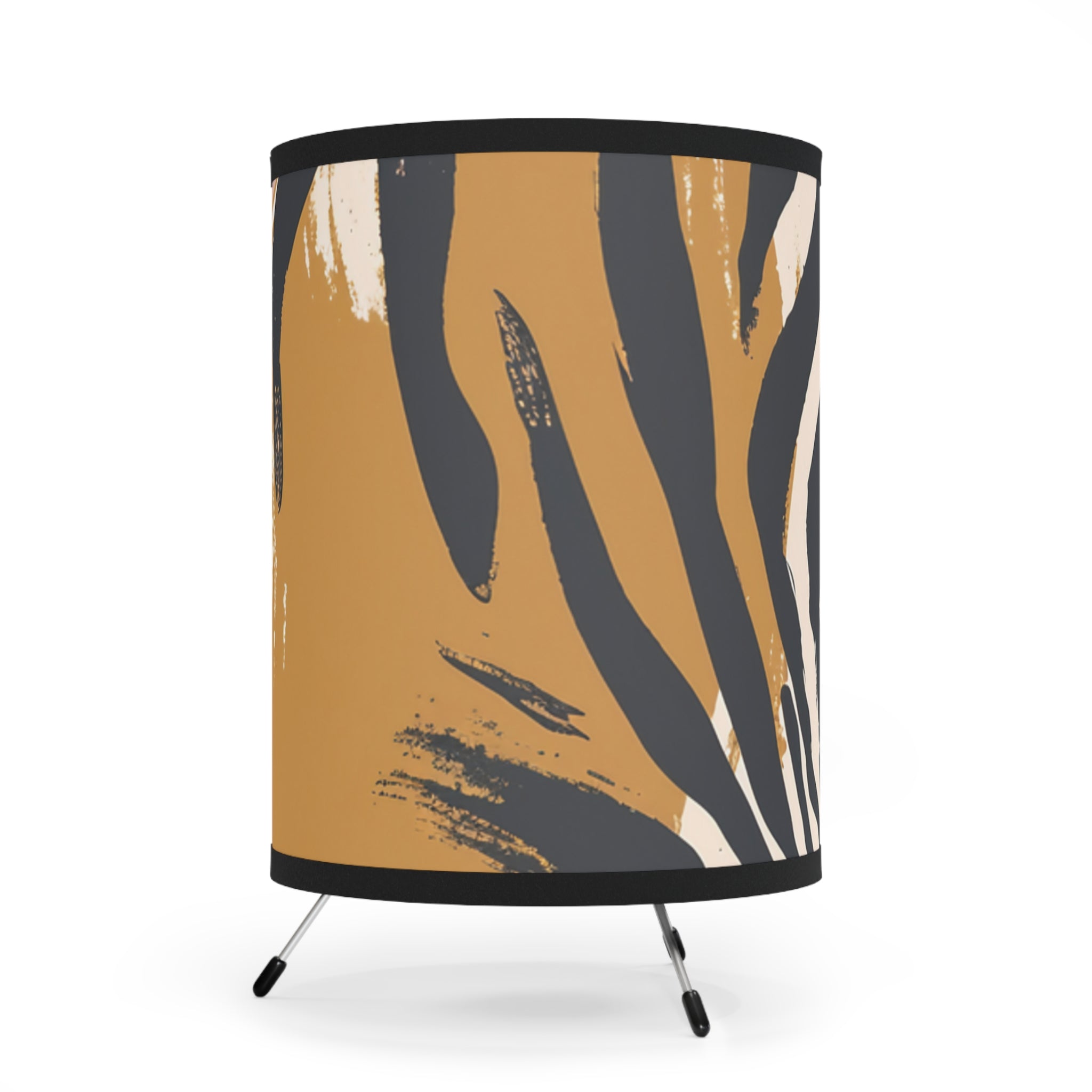Zebra Brush Strokes Tripod Lamp with High-Res Printed Shade, US\CA plug, Artsulli - Art is Long, Life is Short, Home Decor, , , , , , , 
