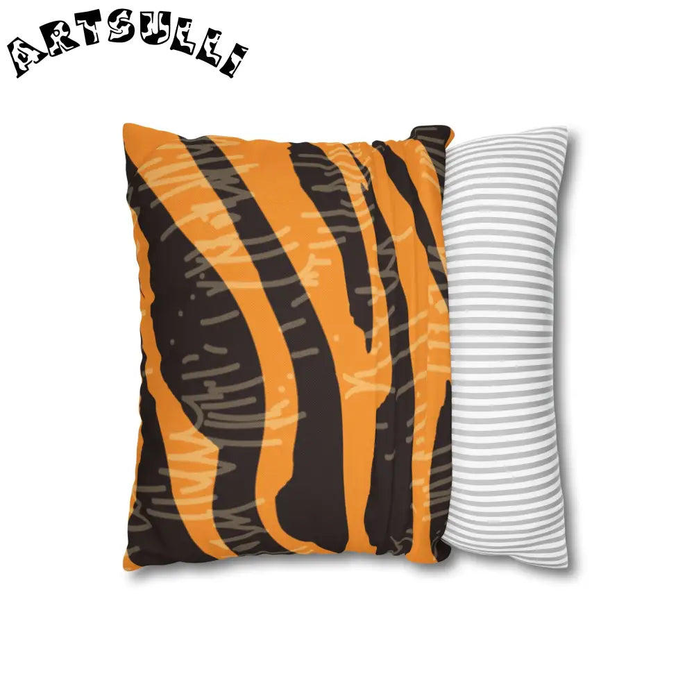 JAKKOUTTHEBXX Tiger Scratches Orange & Black Spun Polyester Square
