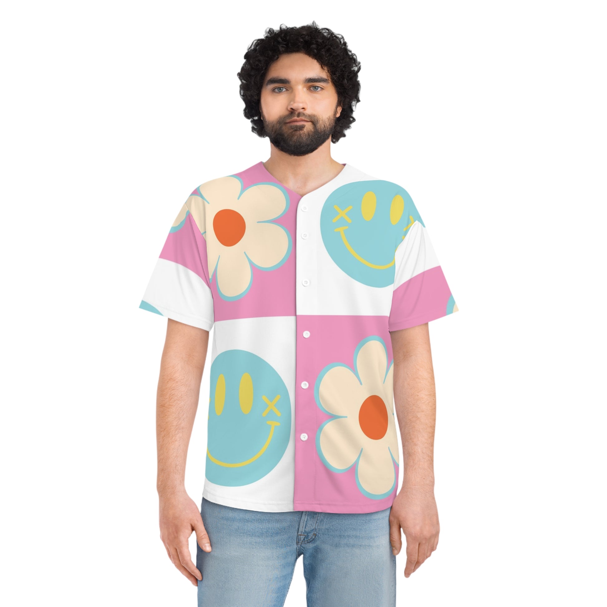 Madotsukis Grin Bloom Men's Baseball Jersey (AOP), Artsulli - Art is Long, Life is Short, All Over Prints, , , , , , , 