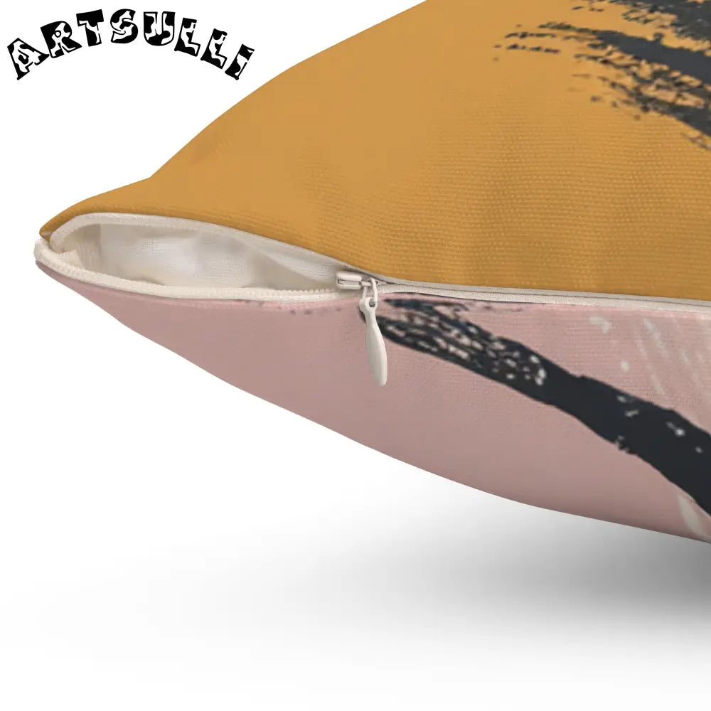 JAKKOUTTHEBXX Tiger Stripe Square Throw Pillow Orange Black Cream