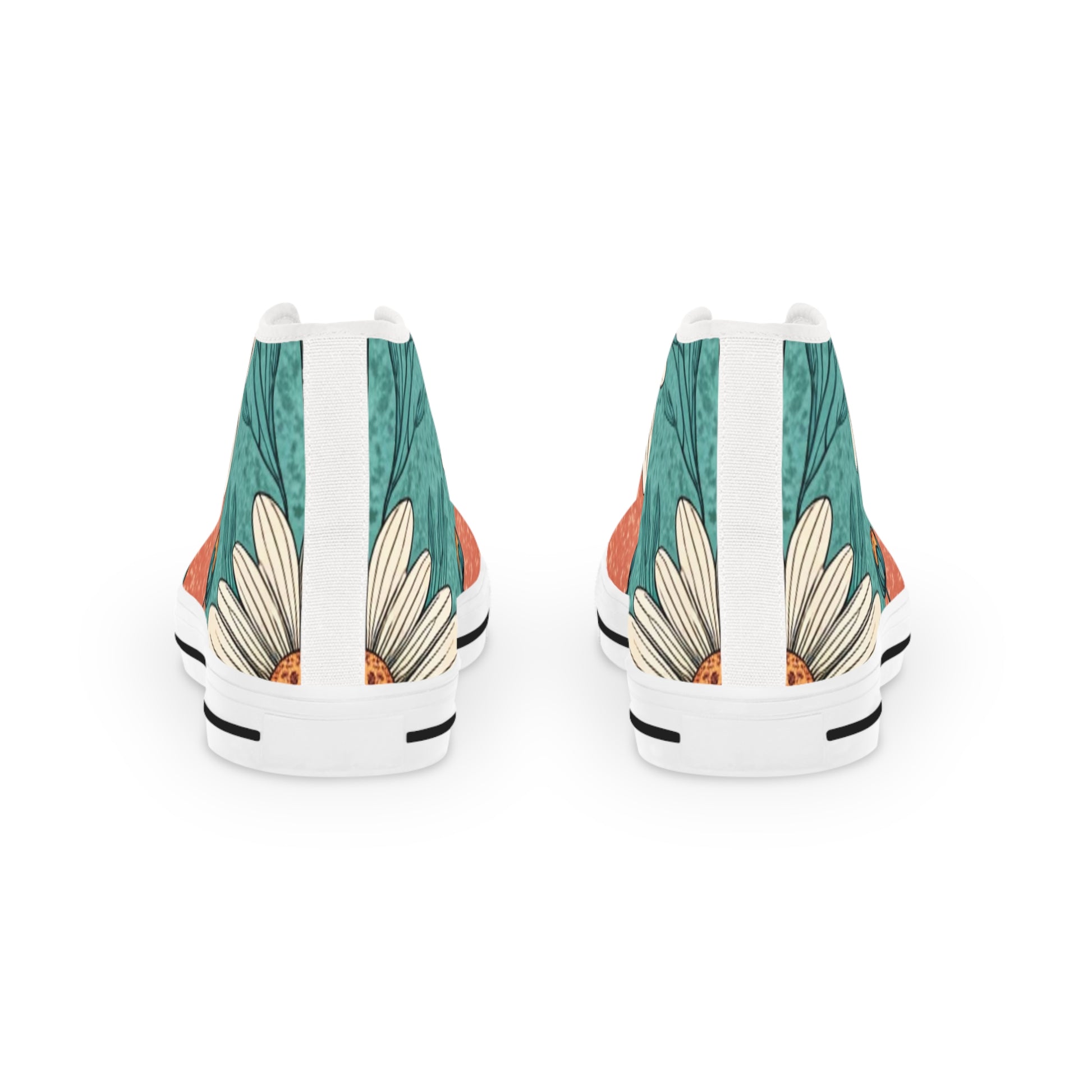 Retro Daisy Dream Men's High Top Sneakers, Artsulli - Art is Long, Life is Short, Shoes, , , , , , , 