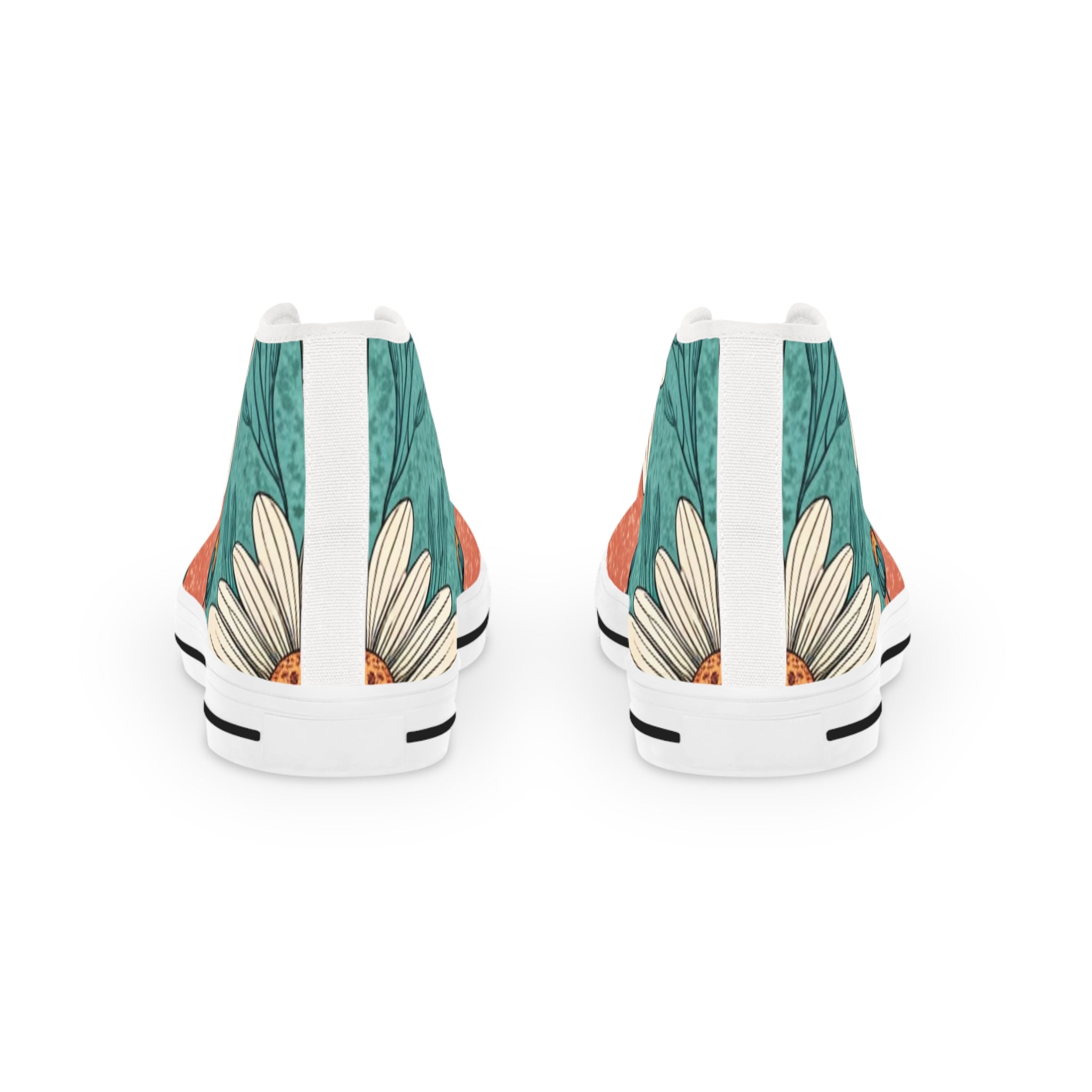 Retro Daisy Dream Men's High Top Sneakers, Artsulli - Art is Long, Life is Short, Shoes, , , , , , , 