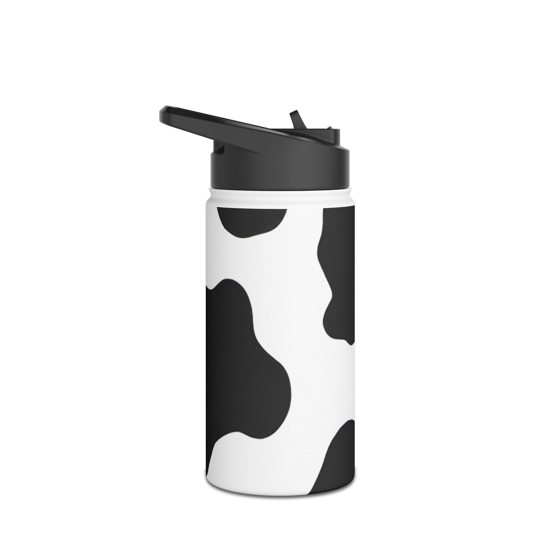 Cow Print Focus Stainless Steel Water Bottle, Standard Lid, Artsulli - Art is Long, Life is Short, Mug, , , , , , , 