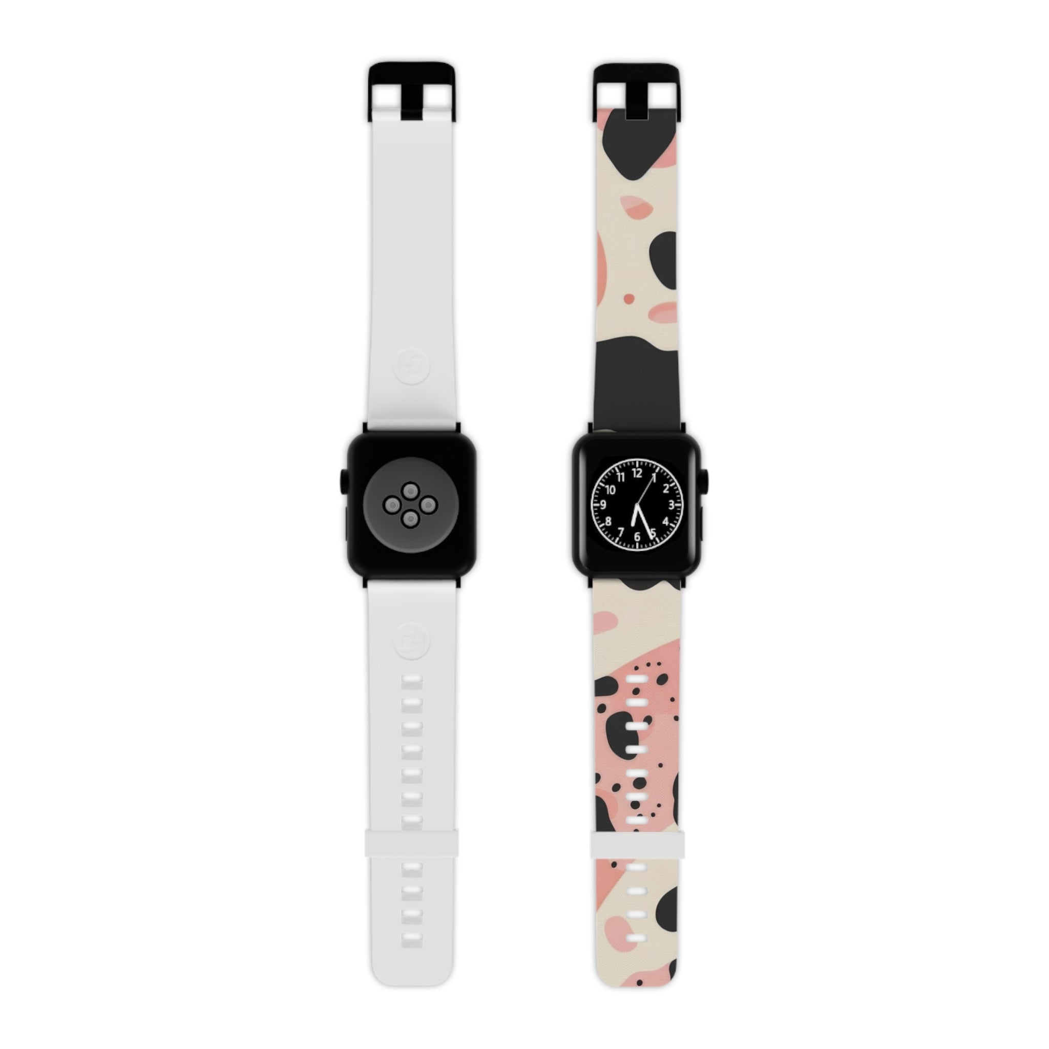 Organic Cow Print Cream and Pink Watch Band for Apple Watch, Artsulli - Art is Long, Life is Short, Accessories, Size, 7.5'' × 0.75'' / 38 - 40 mm, Color, Black, , , 86253604697859