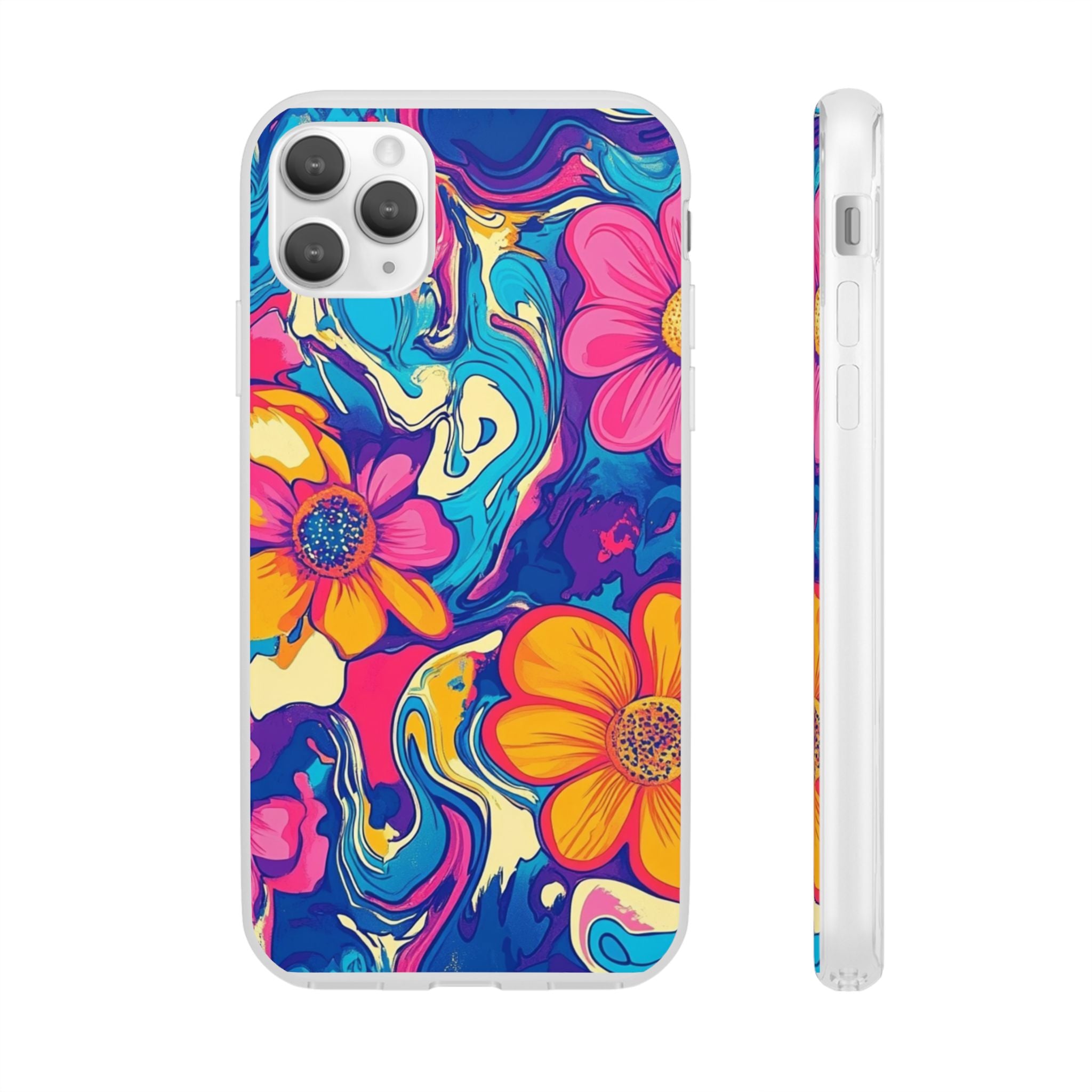 Vibrant Psychedelic Floral Flexi Case, Artsulli - Art is Long, Life is Short, Phone Case, Size, iPhone 11 Pro Max, , , , , 11739701035886886378