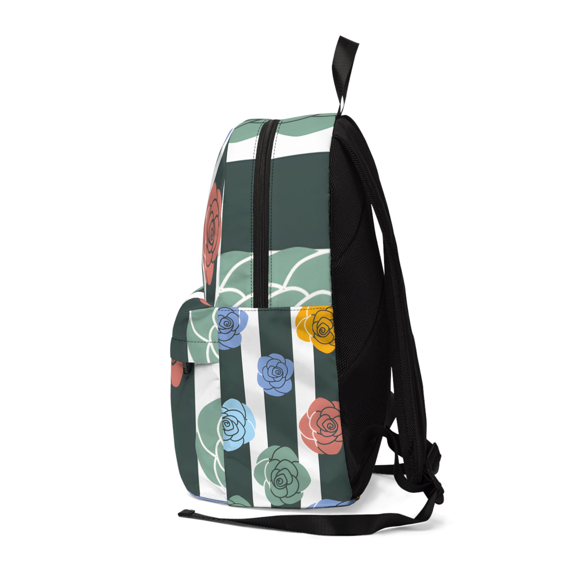 Stripes x Roses Black and White Unisex Classic Backpack, Artsulli - Art is Long, Life is Short, Bags, , , , , , , 