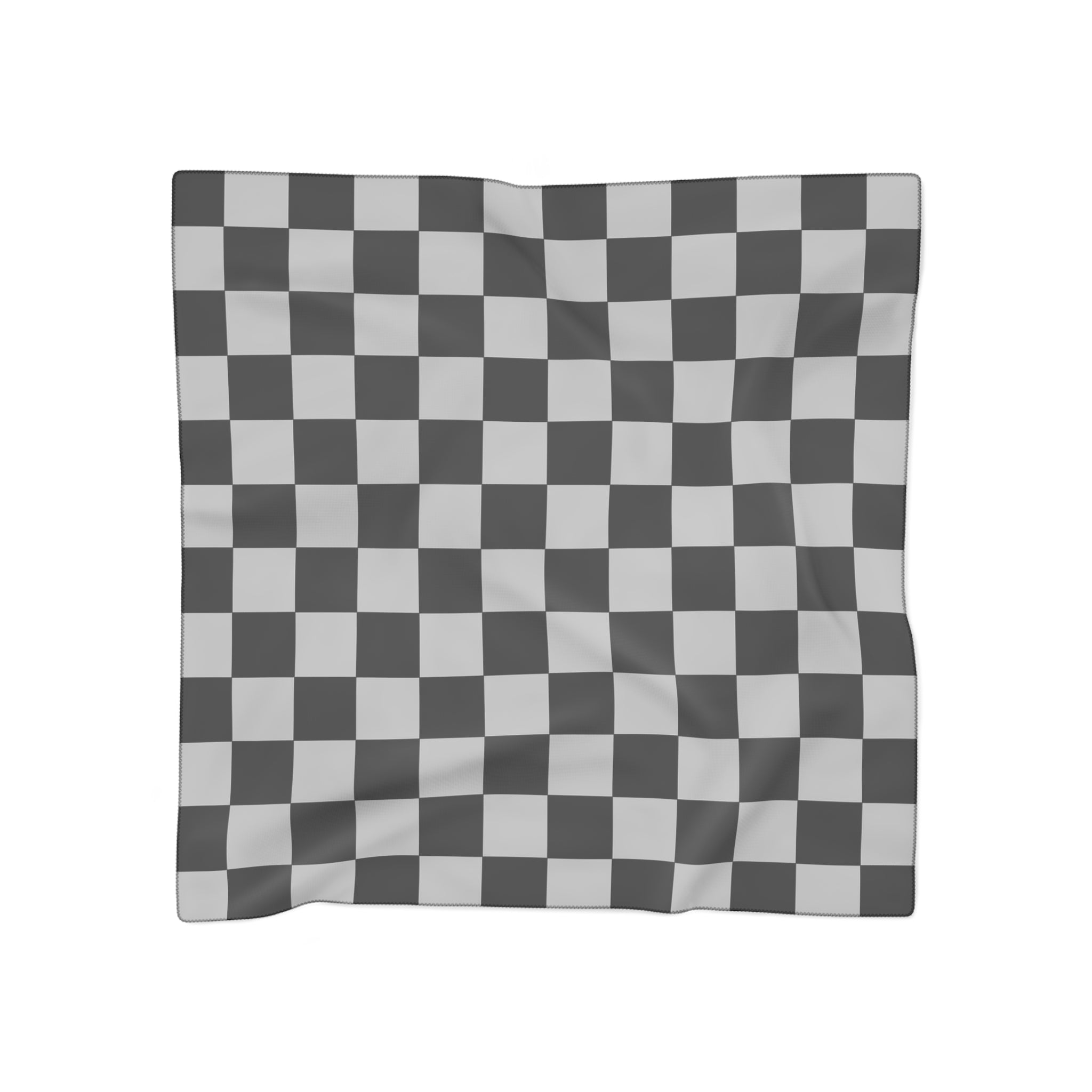 Checkerboard Dada Black and Light Gray Poly Scarf, Artsulli - Art is Long, Life is Short, Accessories, Color, Poly chiffon, Size, 25" × 25", , , 40780603463258507258