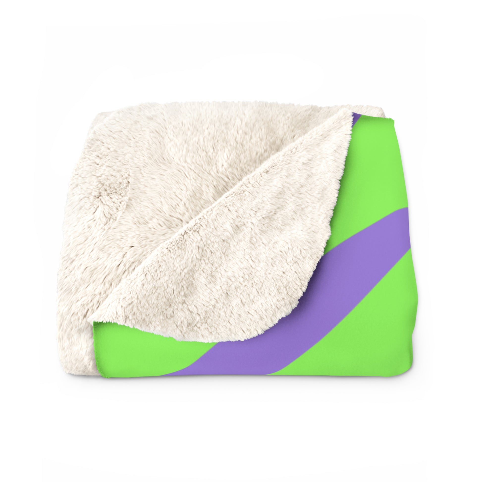 Tyrannosaurus Print Green and Purple Sherpa Fleece Blanket, Artsulli - Art is Long, Life is Short, Home Decor, , , , , , , 