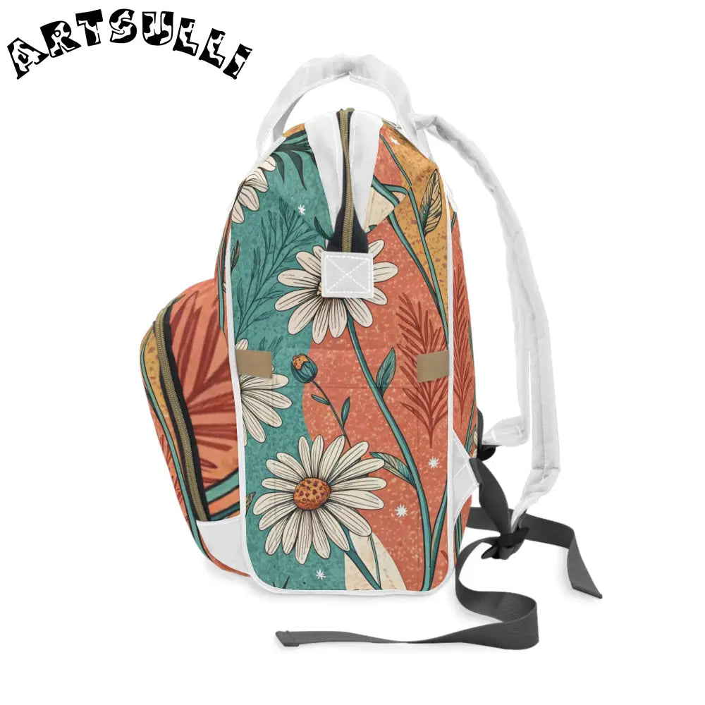 JAKKOUTTHEBXX Retro Daisy Dream Multifunctional Diaper Backpack